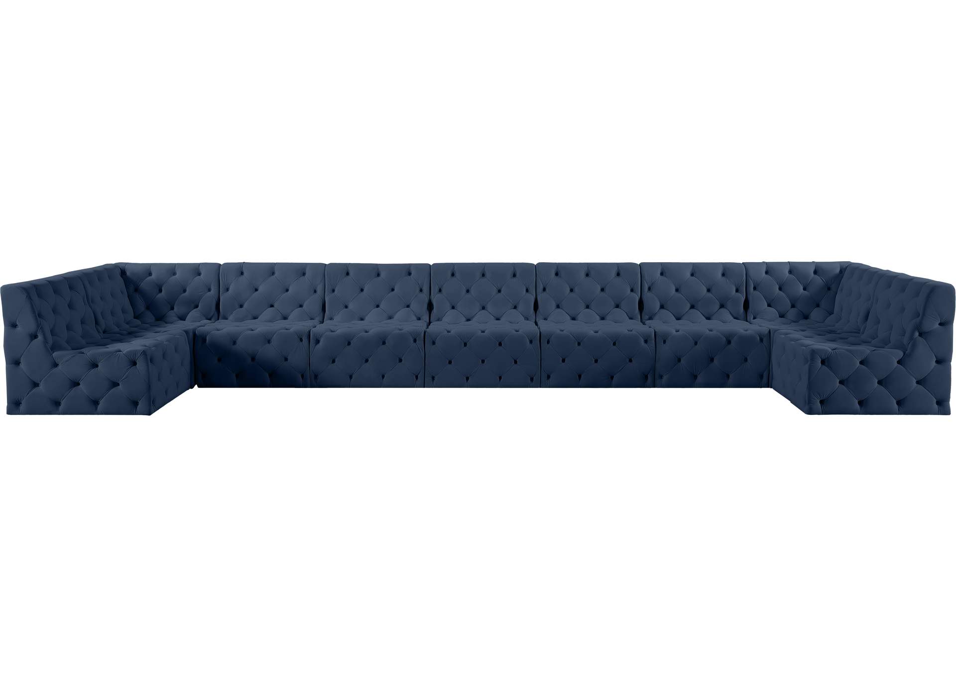 Tuft Navy Velvet Modular Sectional,Meridian Furniture