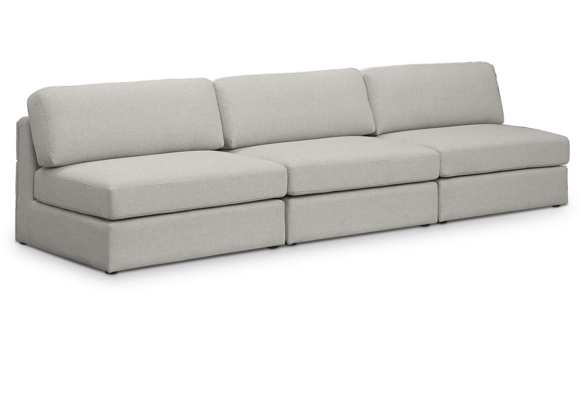 Beckham Beige Durable Linen Textured Fabric Modular Sofa,Meridian Furniture