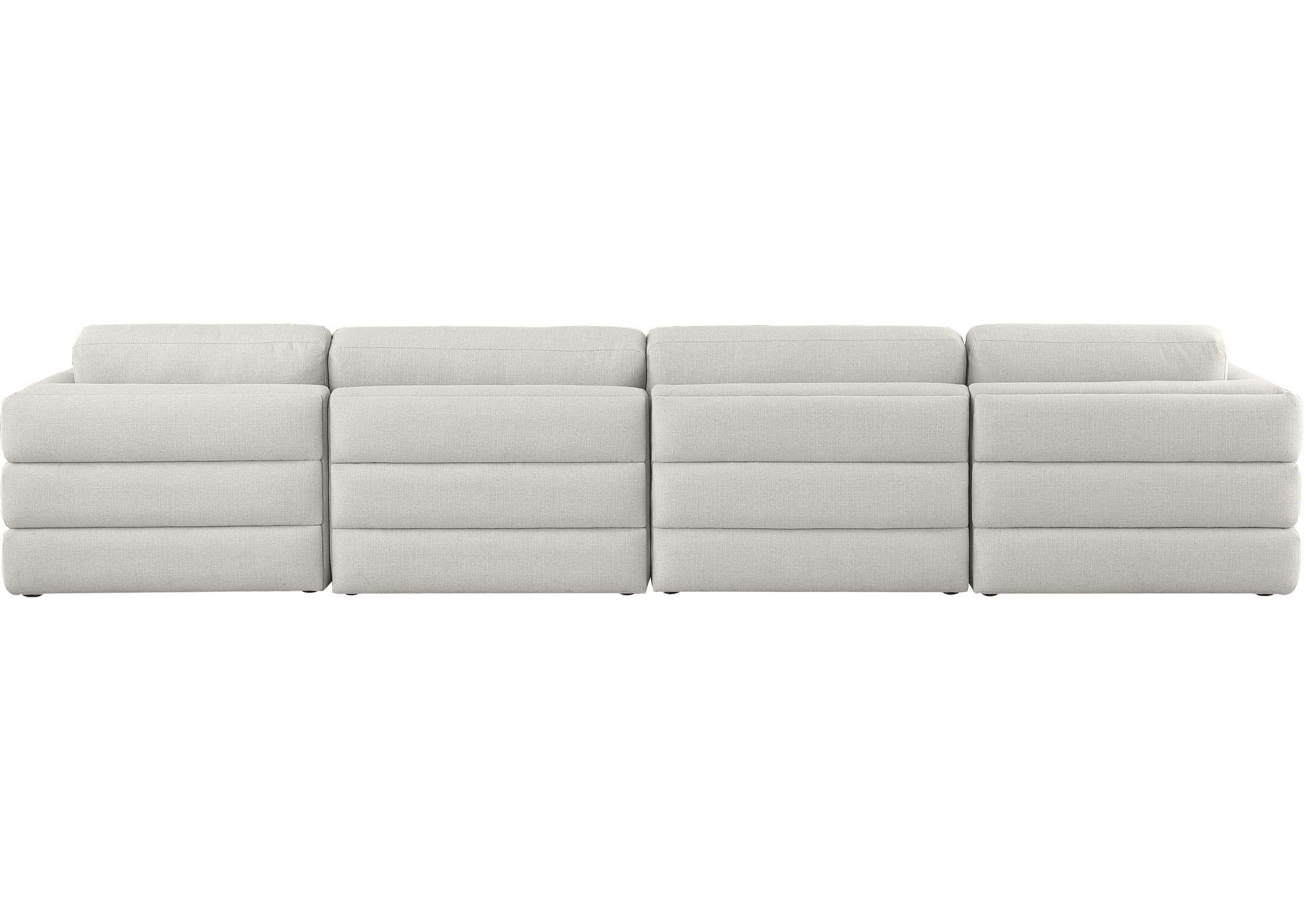 Beckham Beige Durable Linen Textured Fabric Modular Sofa,Meridian Furniture