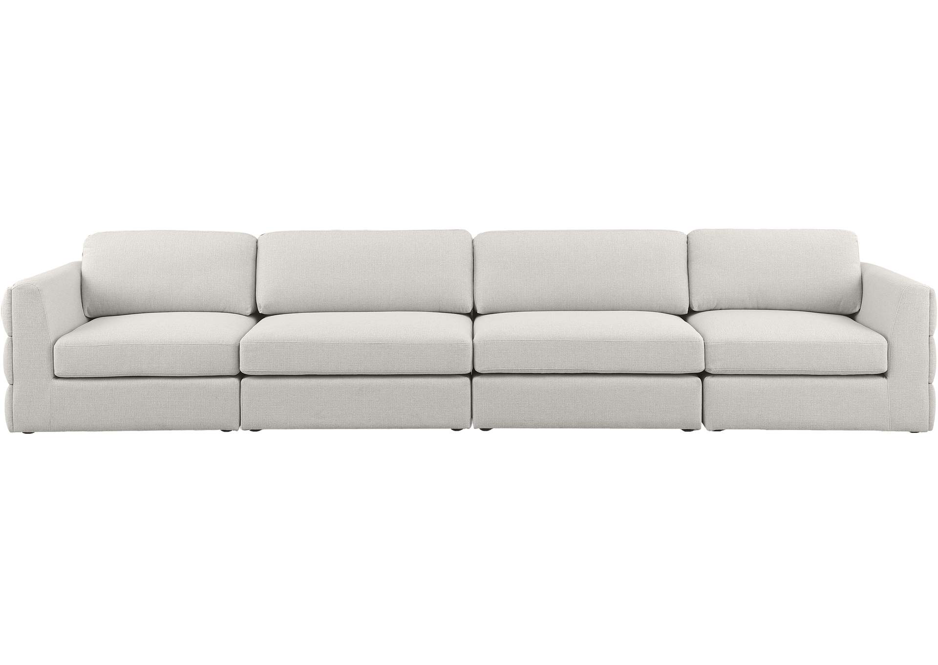 Beckham Beige Durable Linen Textured Fabric Modular Sofa,Meridian Furniture