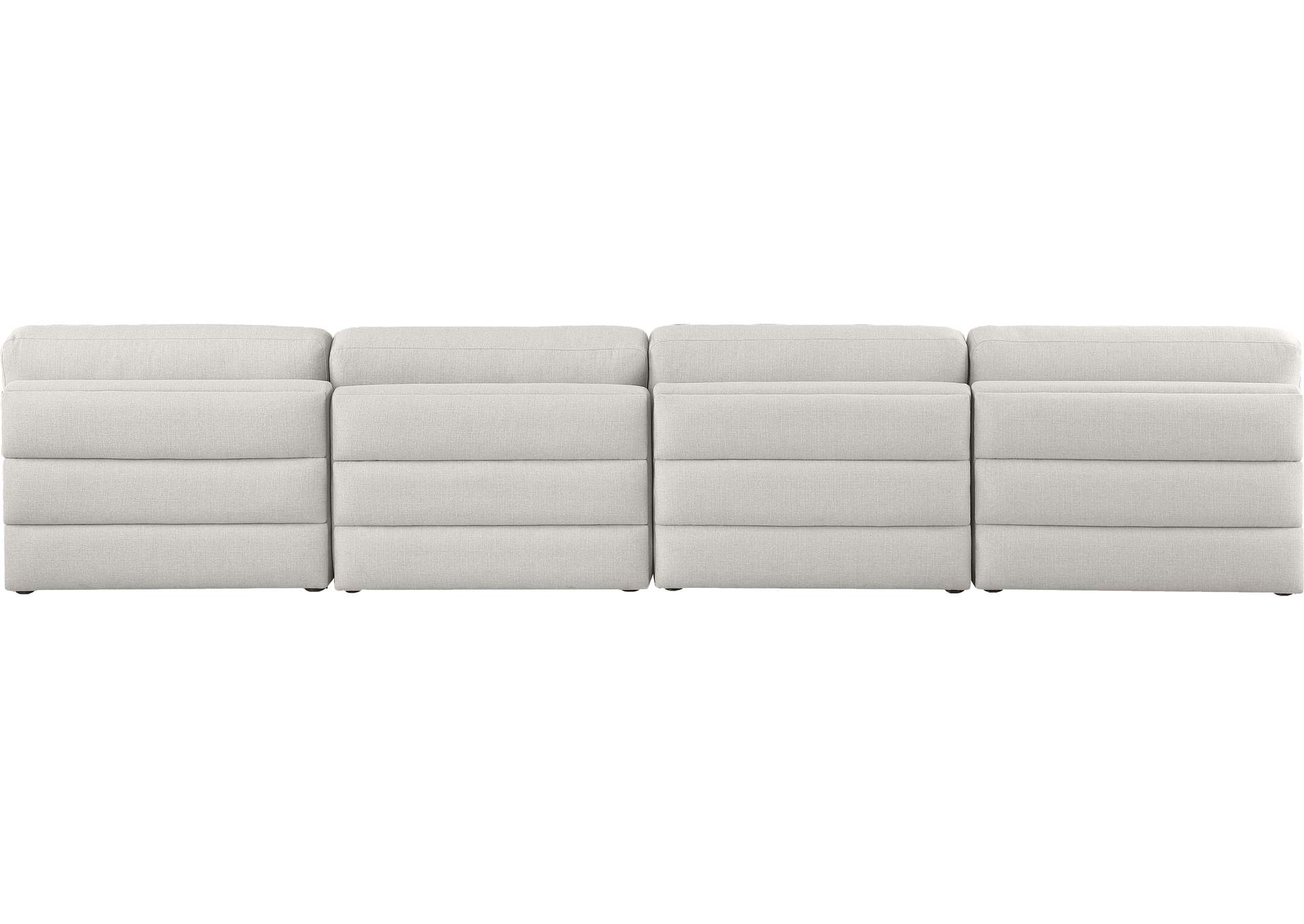 Beckham Beige Durable Linen Textured Fabric Modular Sofa,Meridian Furniture