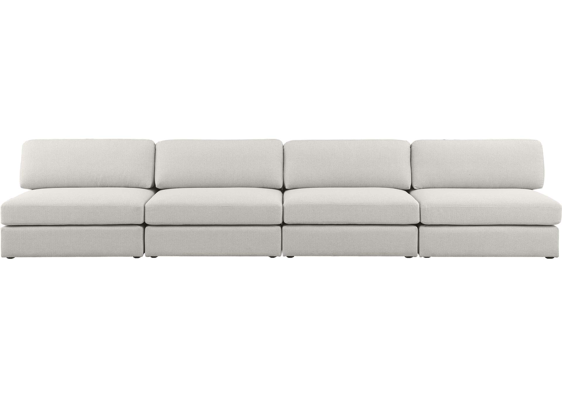 Beckham Beige Durable Linen Textured Fabric Modular Sofa,Meridian Furniture