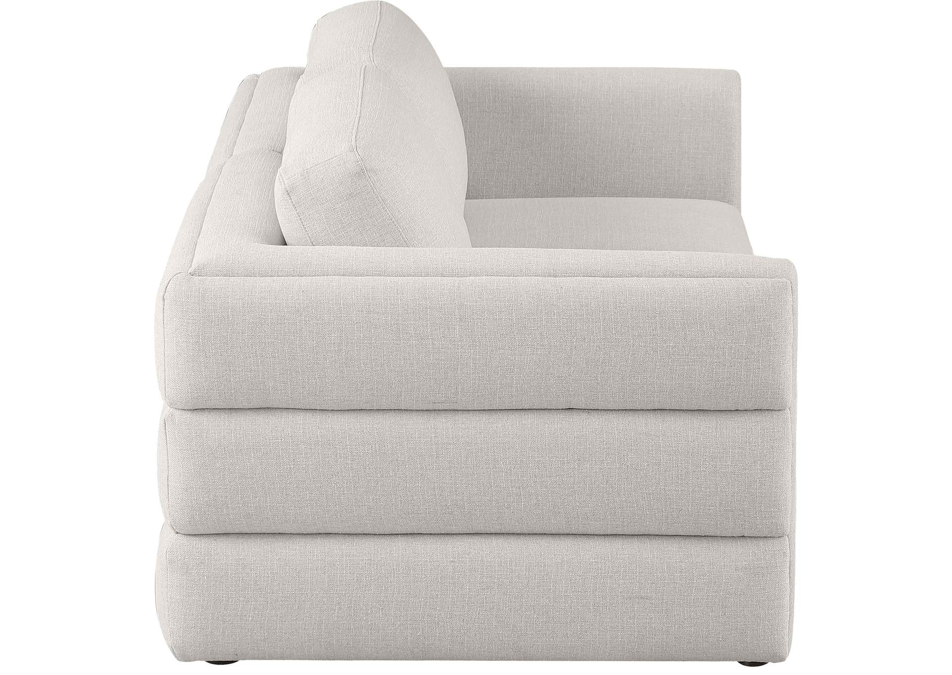 Beckham Beige Durable Linen Textured Fabric Modular Sofa,Meridian Furniture