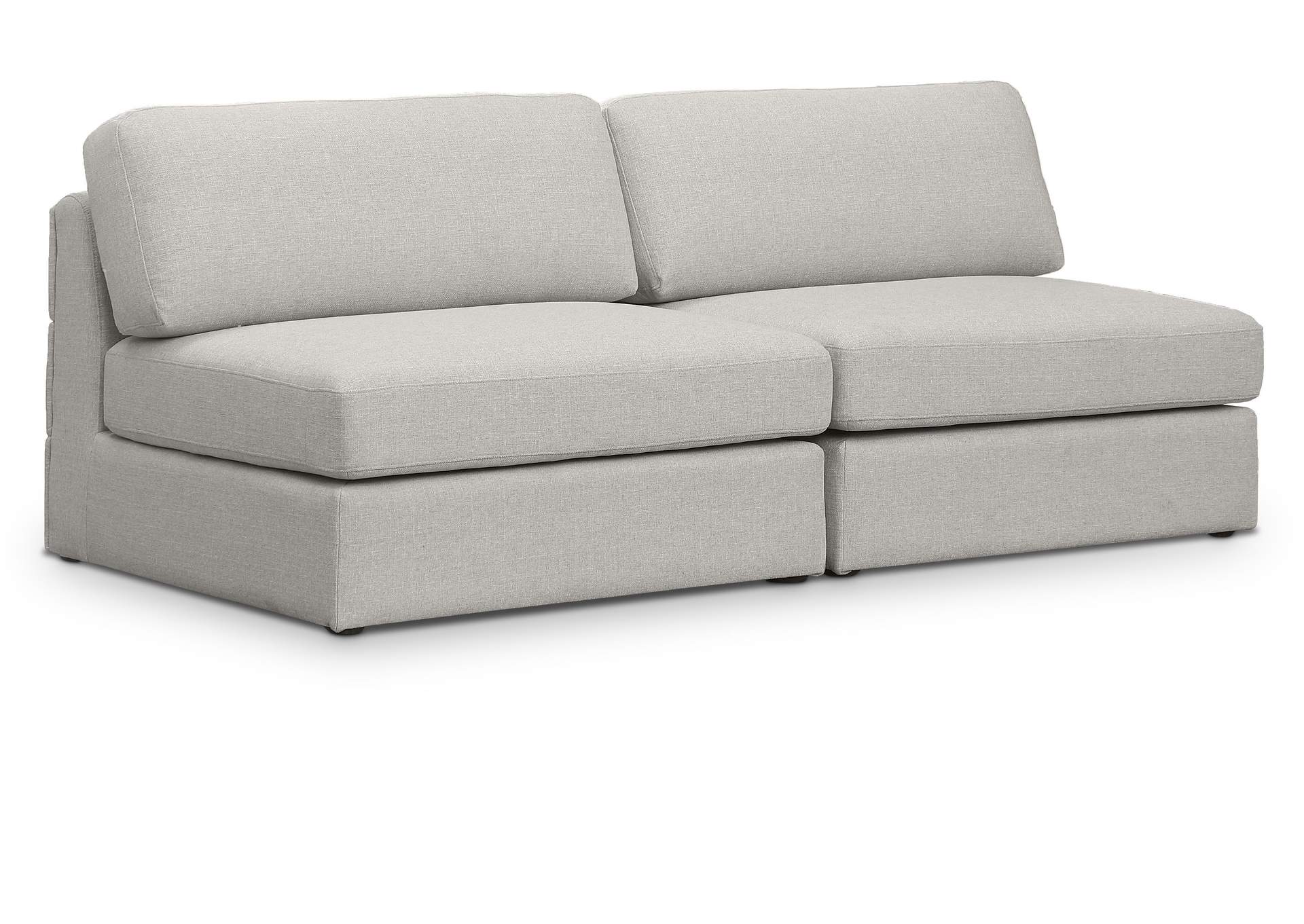 Beckham Beige Durable Linen Textured Fabric Modular Sofa,Meridian Furniture