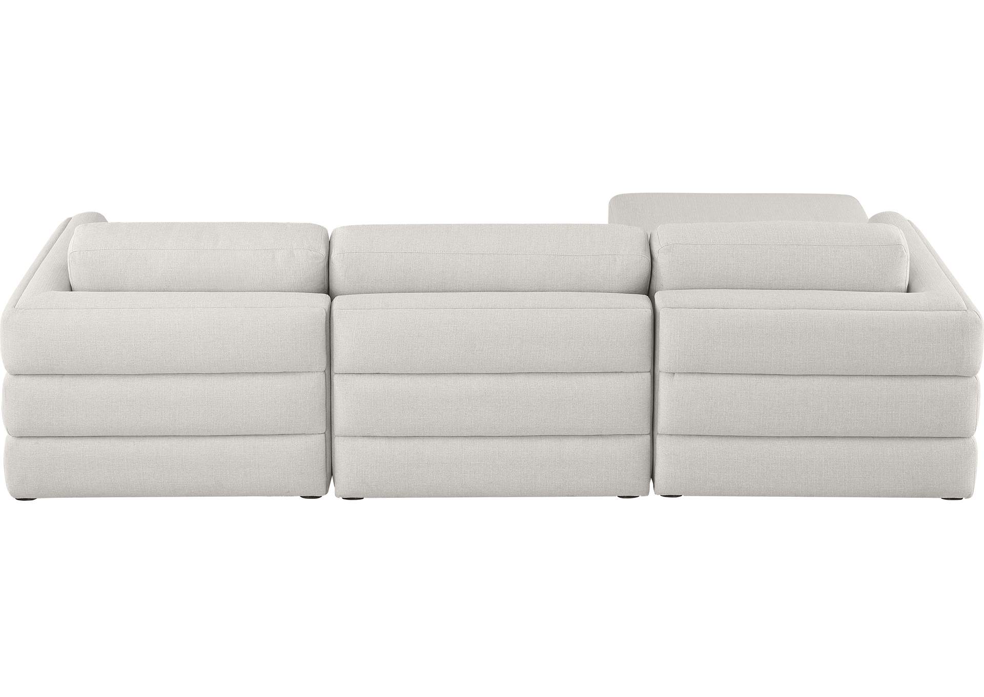 Beckham Beige Durable Linen Textured Fabric Modular Sectional,Meridian Furniture