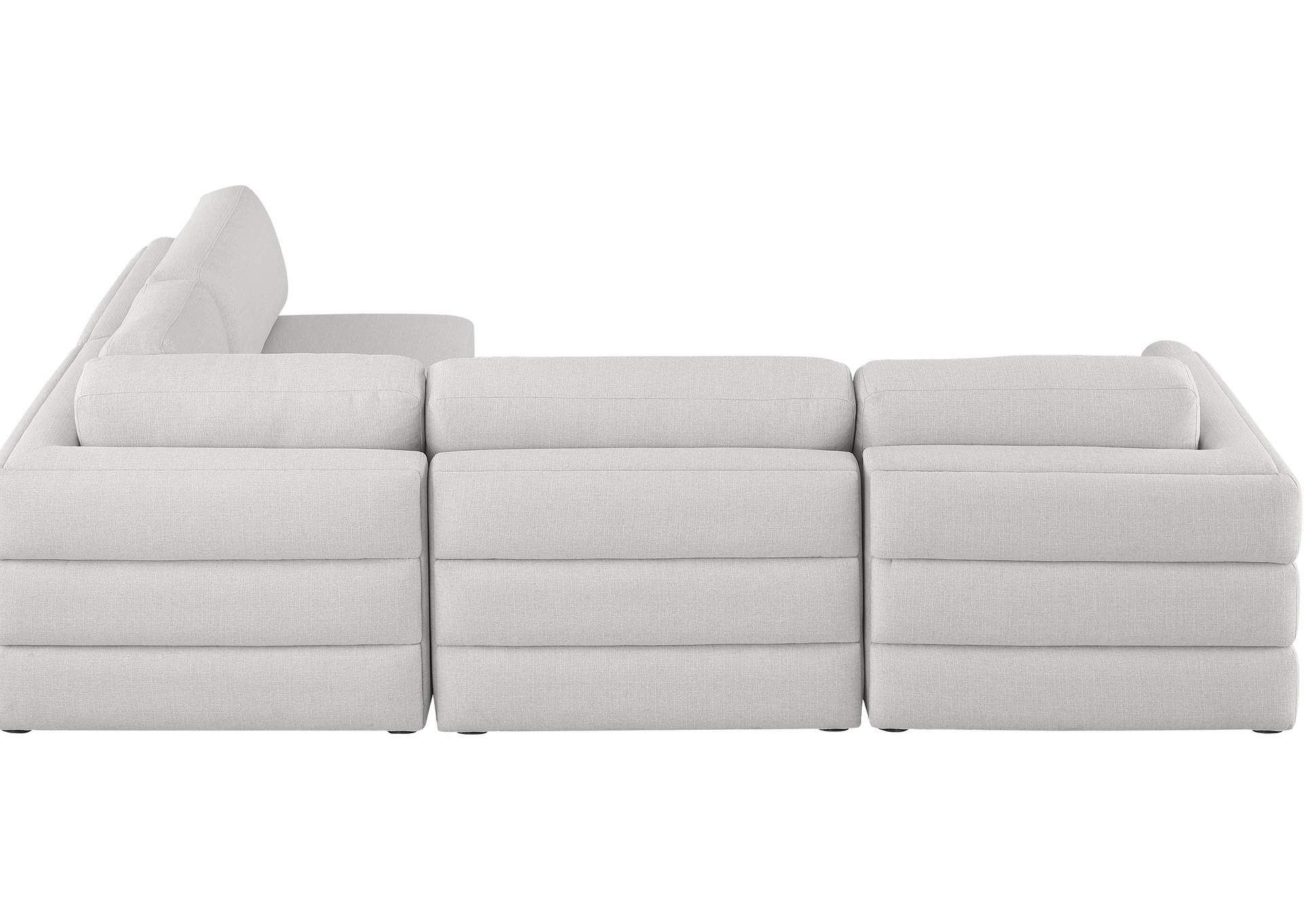 Beckham Beige Durable Linen Textured Fabric Modular Sectional,Meridian Furniture