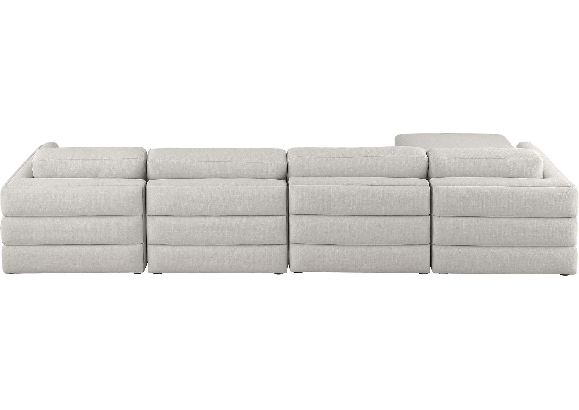 Beckham Beige Durable Linen Textured Fabric Modular Sectional,Meridian Furniture