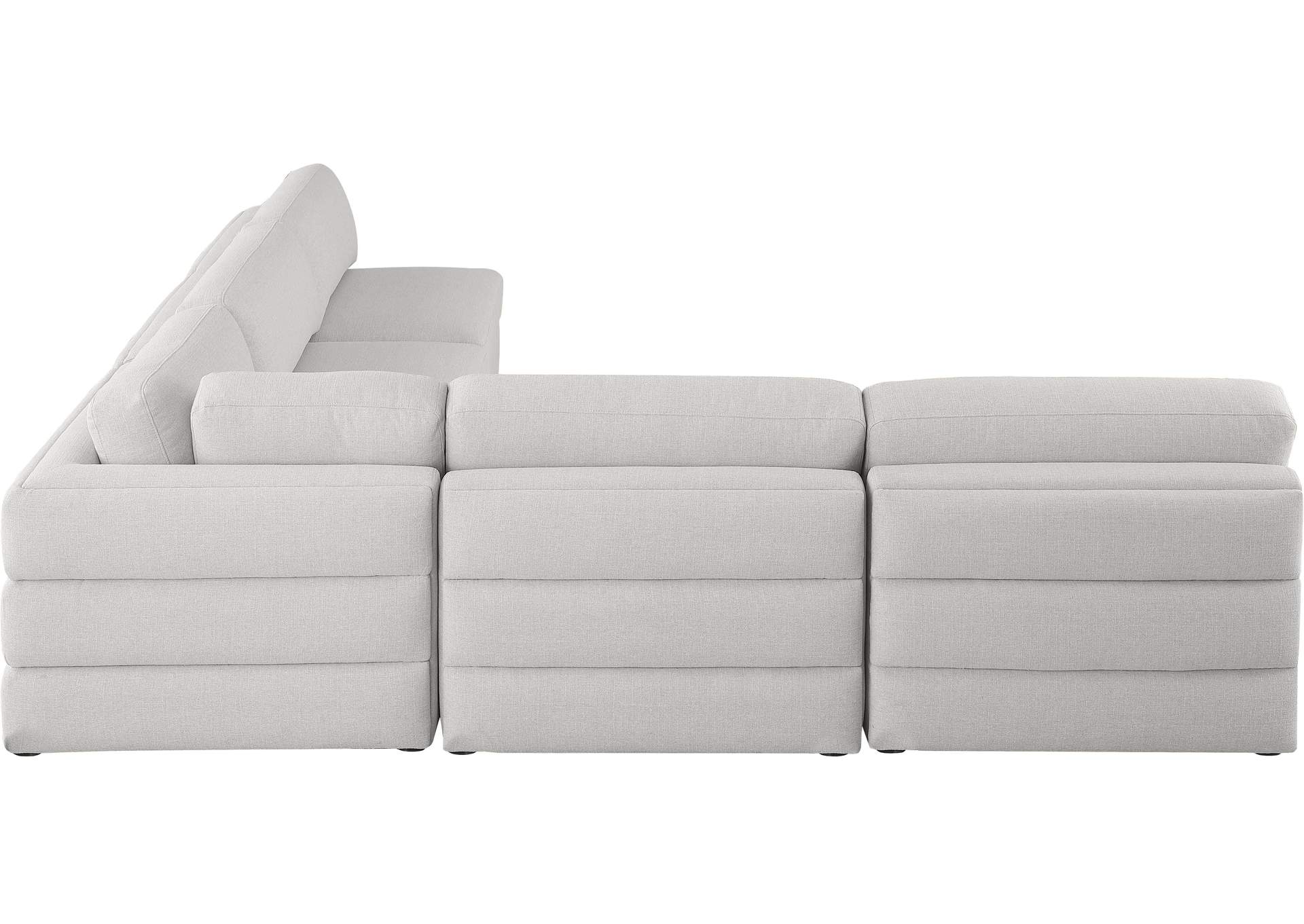 Beckham Beige Durable Linen Textured Fabric Modular Sectional,Meridian Furniture