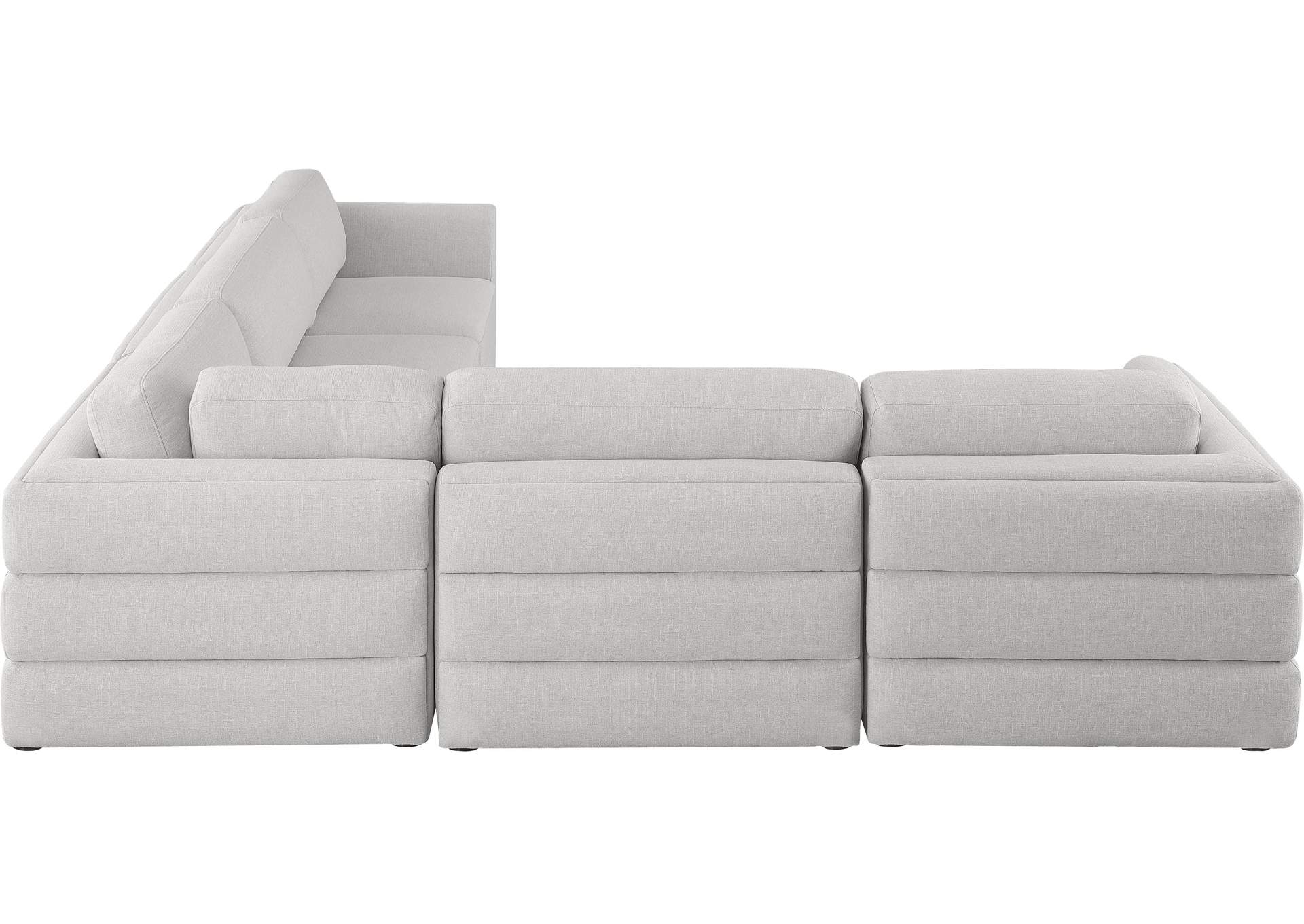 Beckham Beige Durable Linen Textured Fabric Modular Sectional,Meridian Furniture