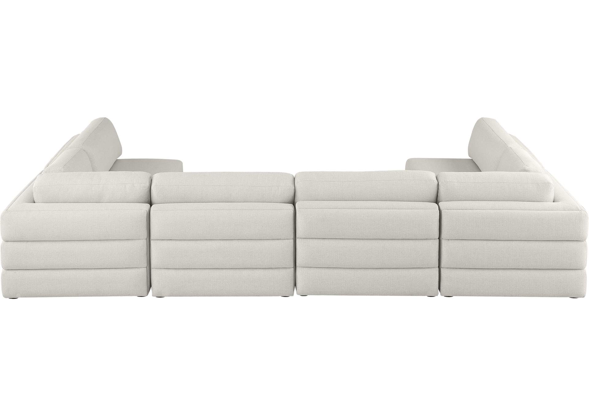 Beckham Beige Durable Linen Textured Fabric Modular Sectional,Meridian Furniture