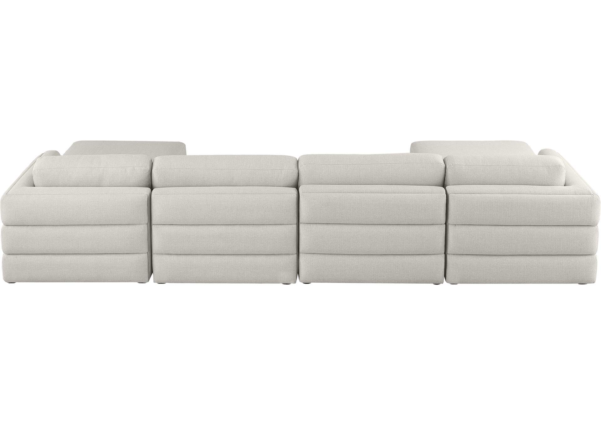 Beckham Beige Durable Linen Textured Fabric Modular Sectional,Meridian Furniture