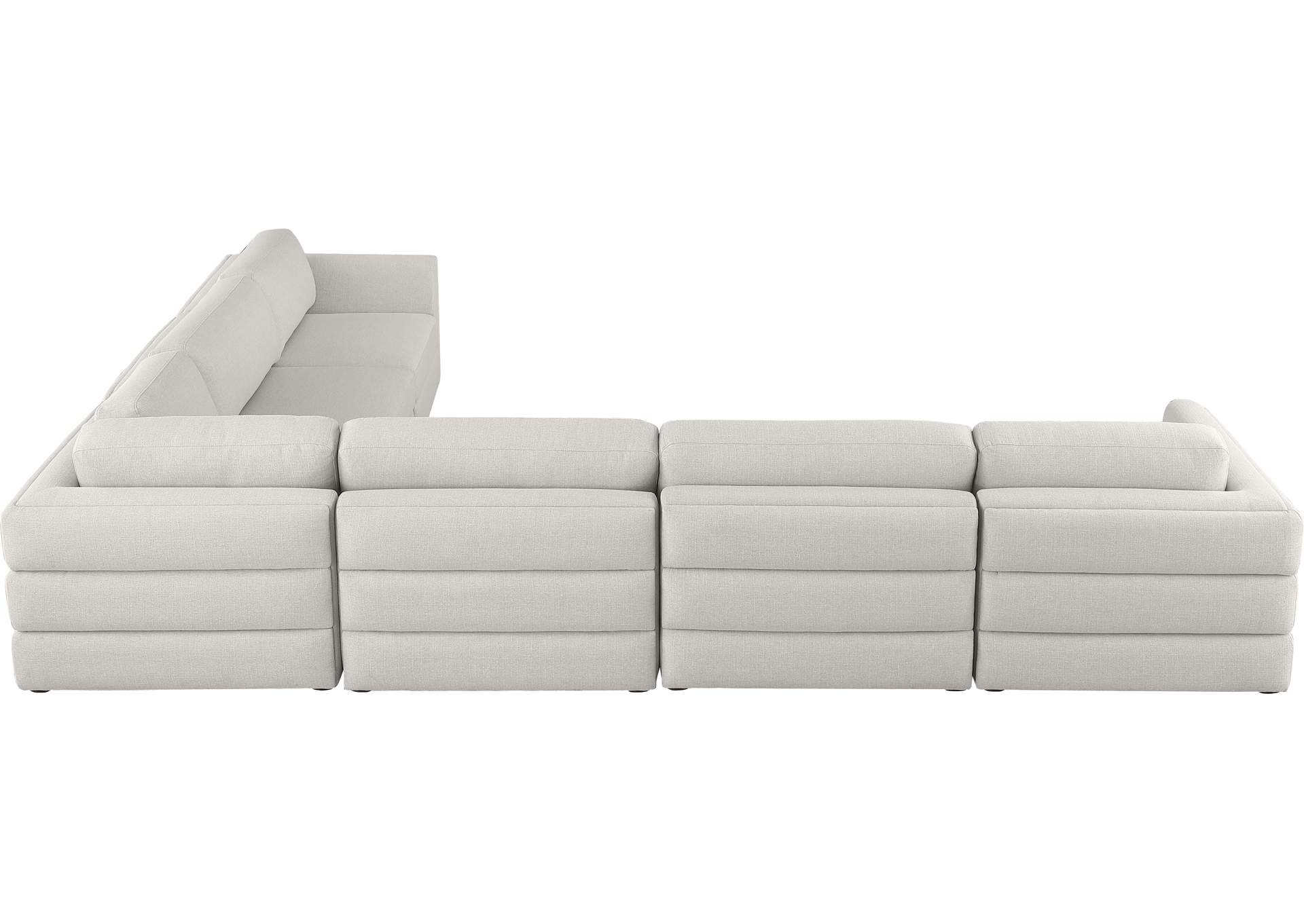 Beckham Beige Durable Linen Textured Fabric Modular Sectional,Meridian Furniture