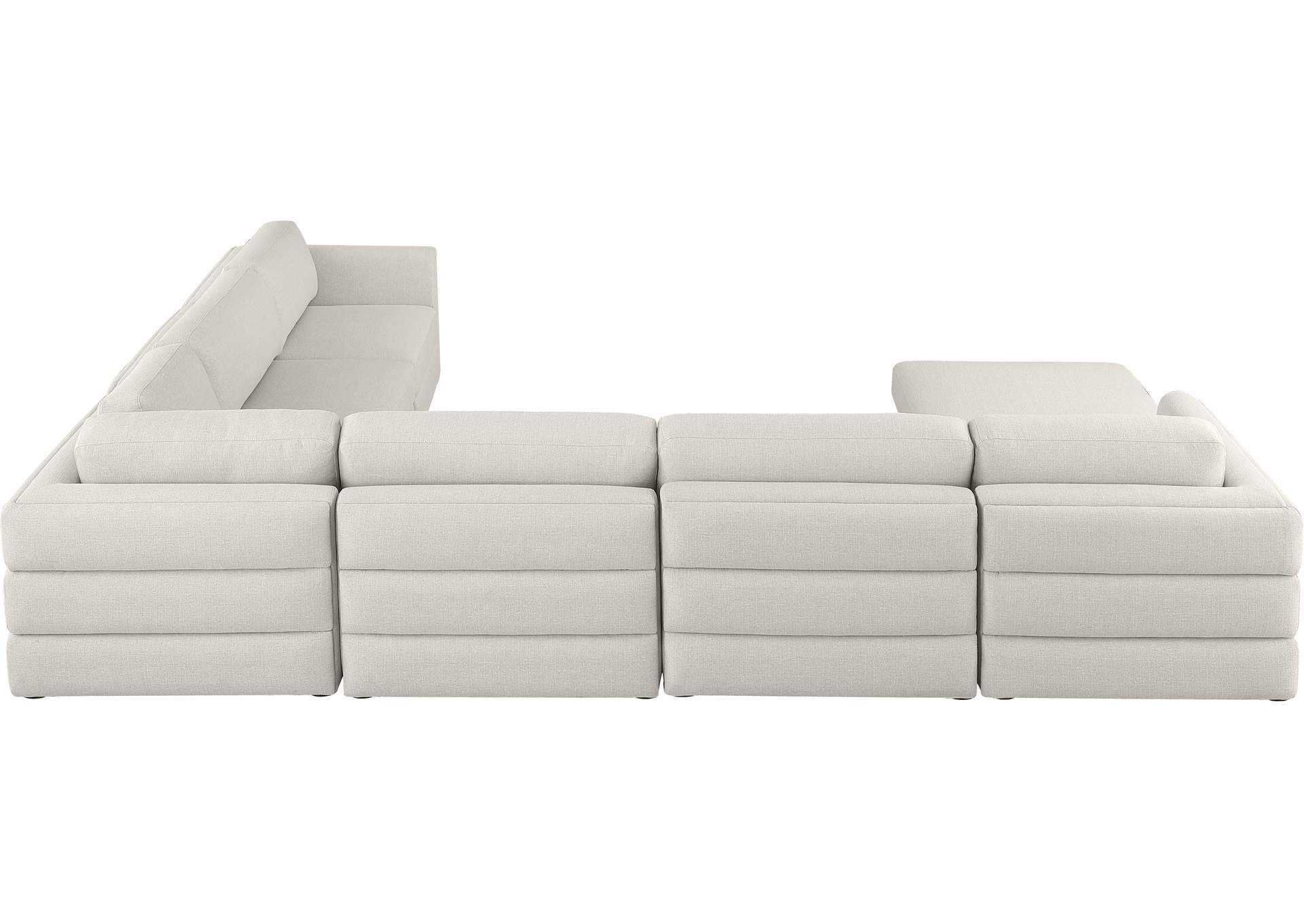 Beckham Beige Durable Linen Textured Fabric Modular Sectional,Meridian Furniture