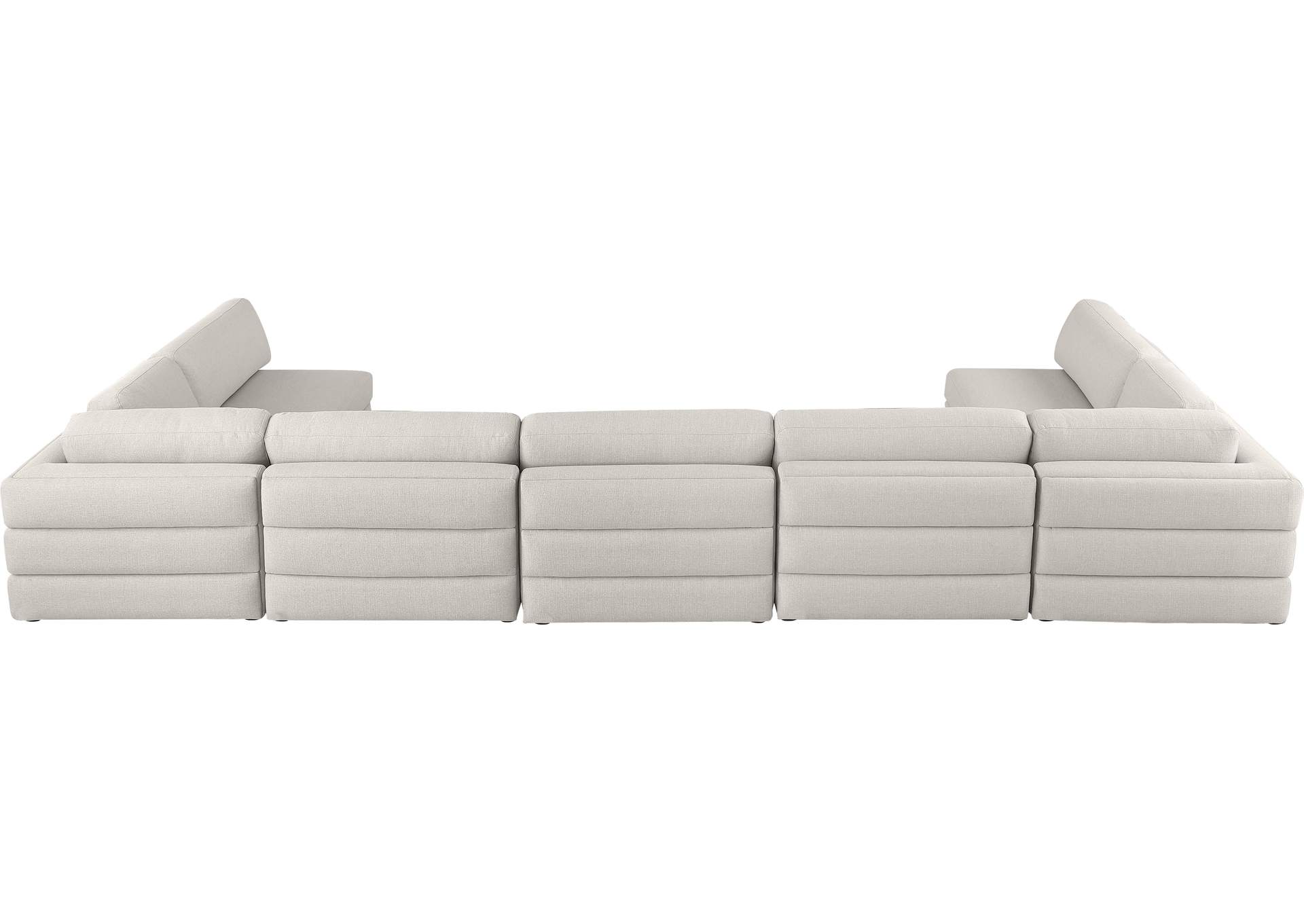 Beckham Beige Durable Linen Textured Fabric Modular Sectional,Meridian Furniture