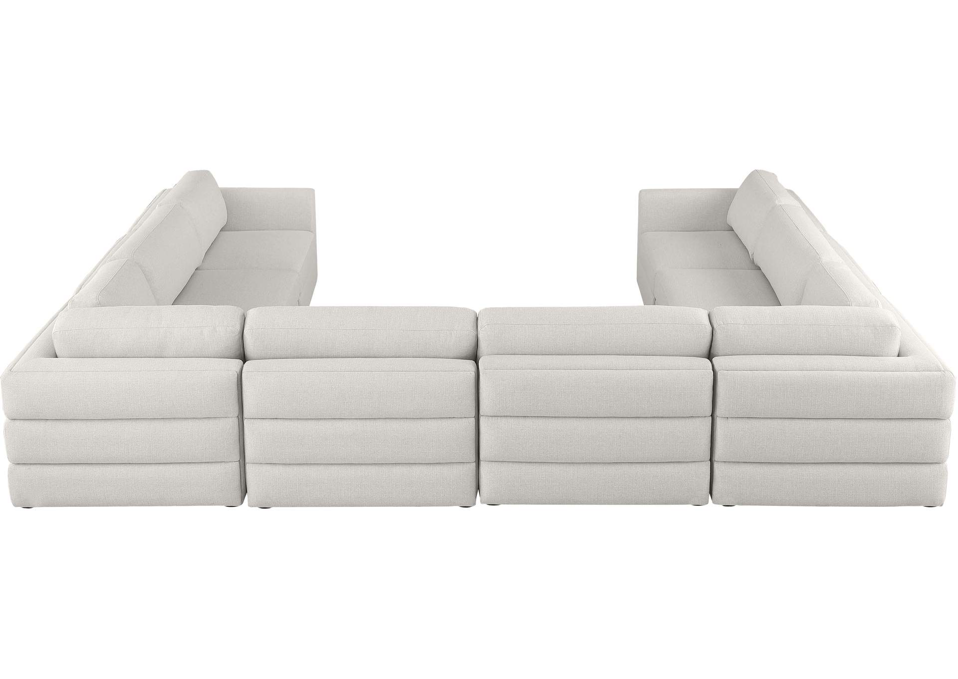 Beckham Beige Durable Linen Textured Fabric Modular Sectional,Meridian Furniture