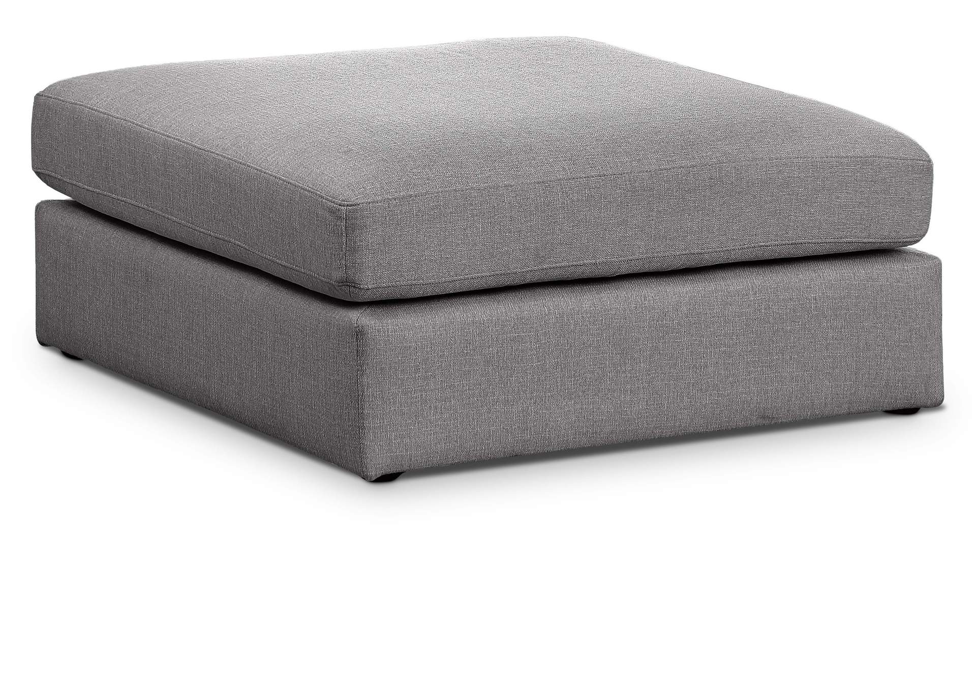 Beckham Grey Durable Linen Textured Fabric Ottoman,Meridian Furniture