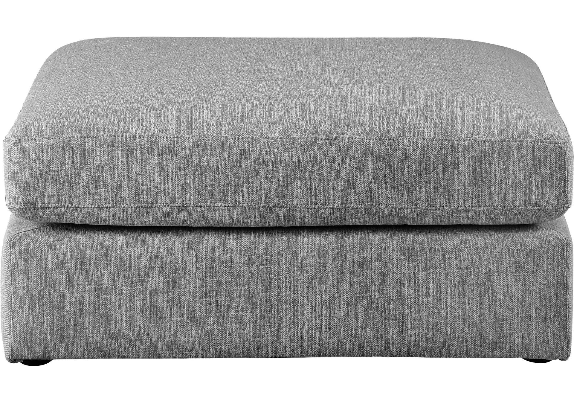 Beckham Grey Durable Linen Textured Fabric Ottoman,Meridian Furniture