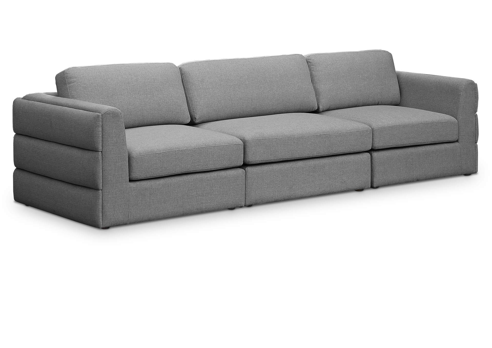 Beckham Grey Durable Linen Textured Fabric Modular Sofa,Meridian Furniture