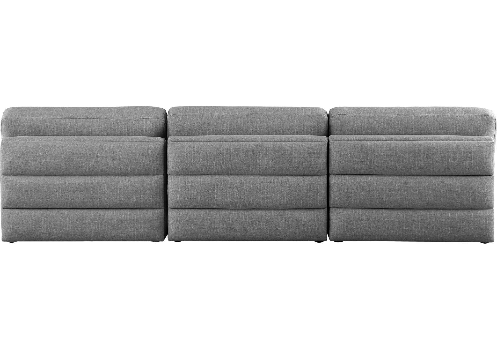 Beckham Grey Durable Linen Textured Fabric Modular Sofa,Meridian Furniture