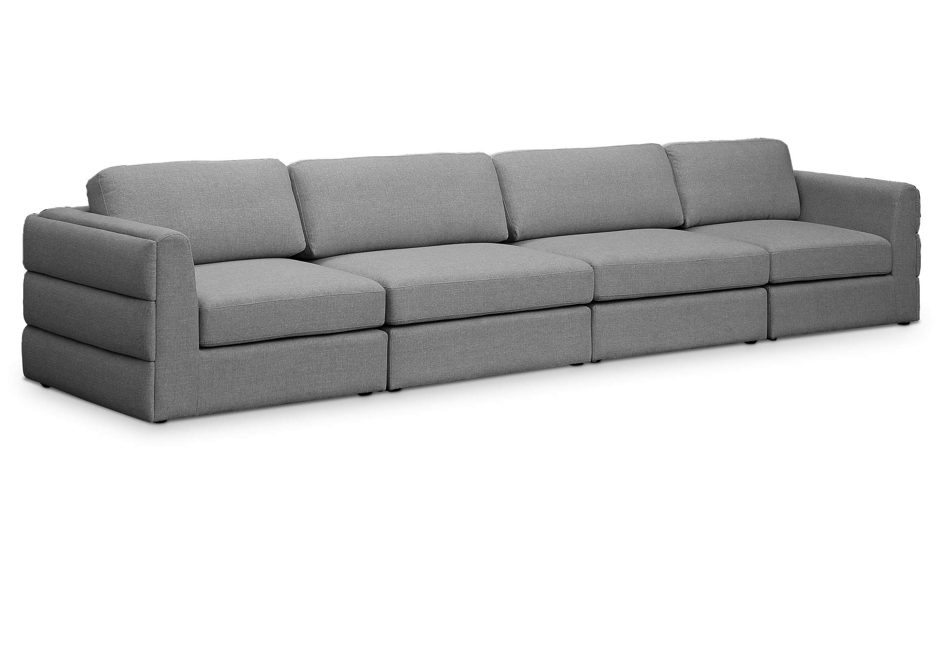 Beckham Grey Durable Linen Textured Fabric Modular Sofa,Meridian Furniture