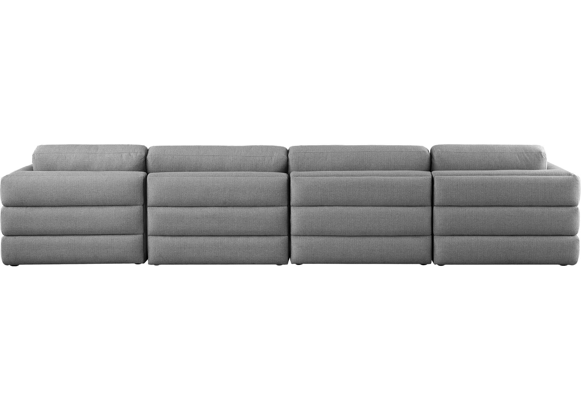 Beckham Grey Durable Linen Textured Fabric Modular Sofa,Meridian Furniture