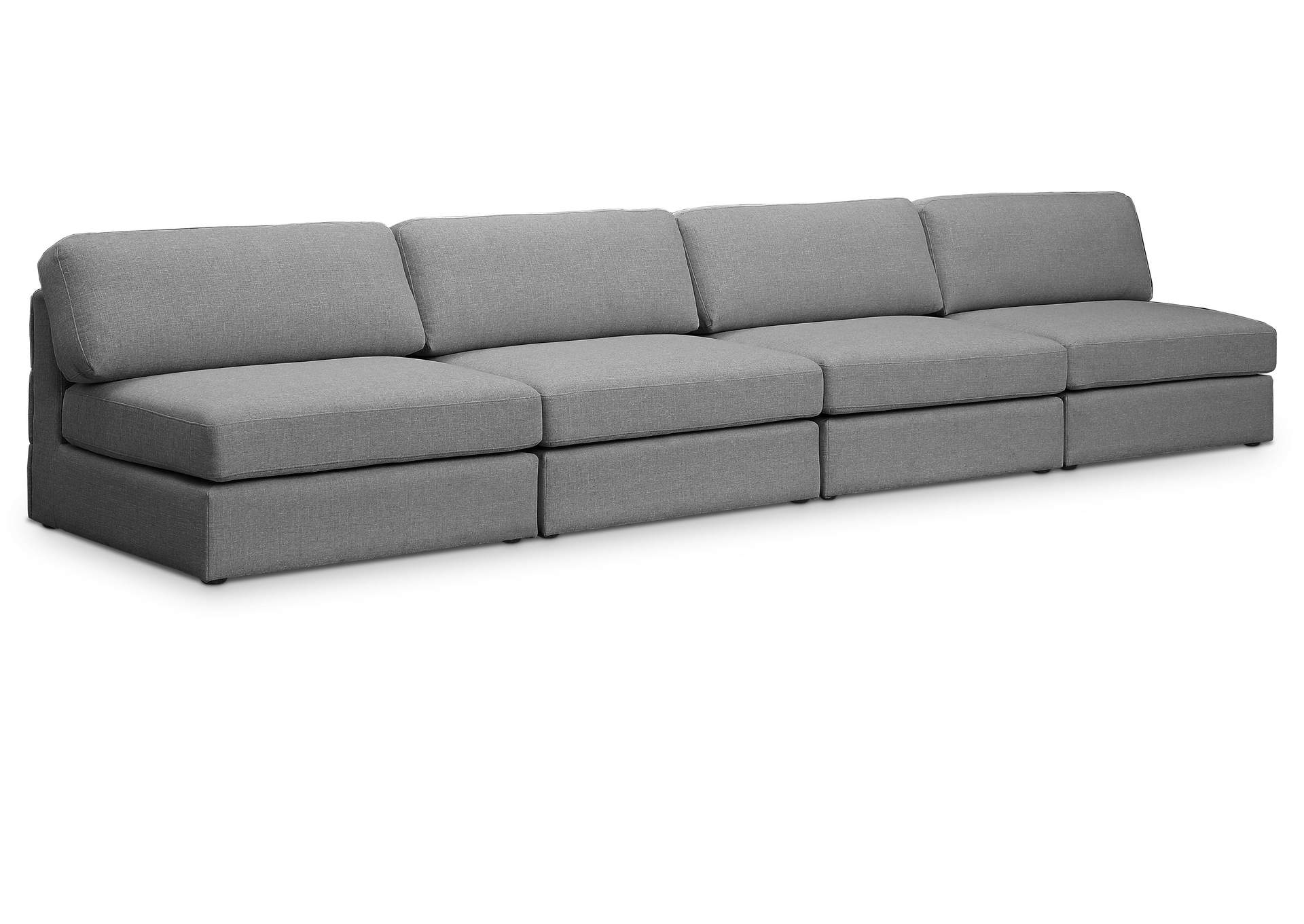 Beckham Grey Durable Linen Textured Fabric Modular Sofa,Meridian Furniture