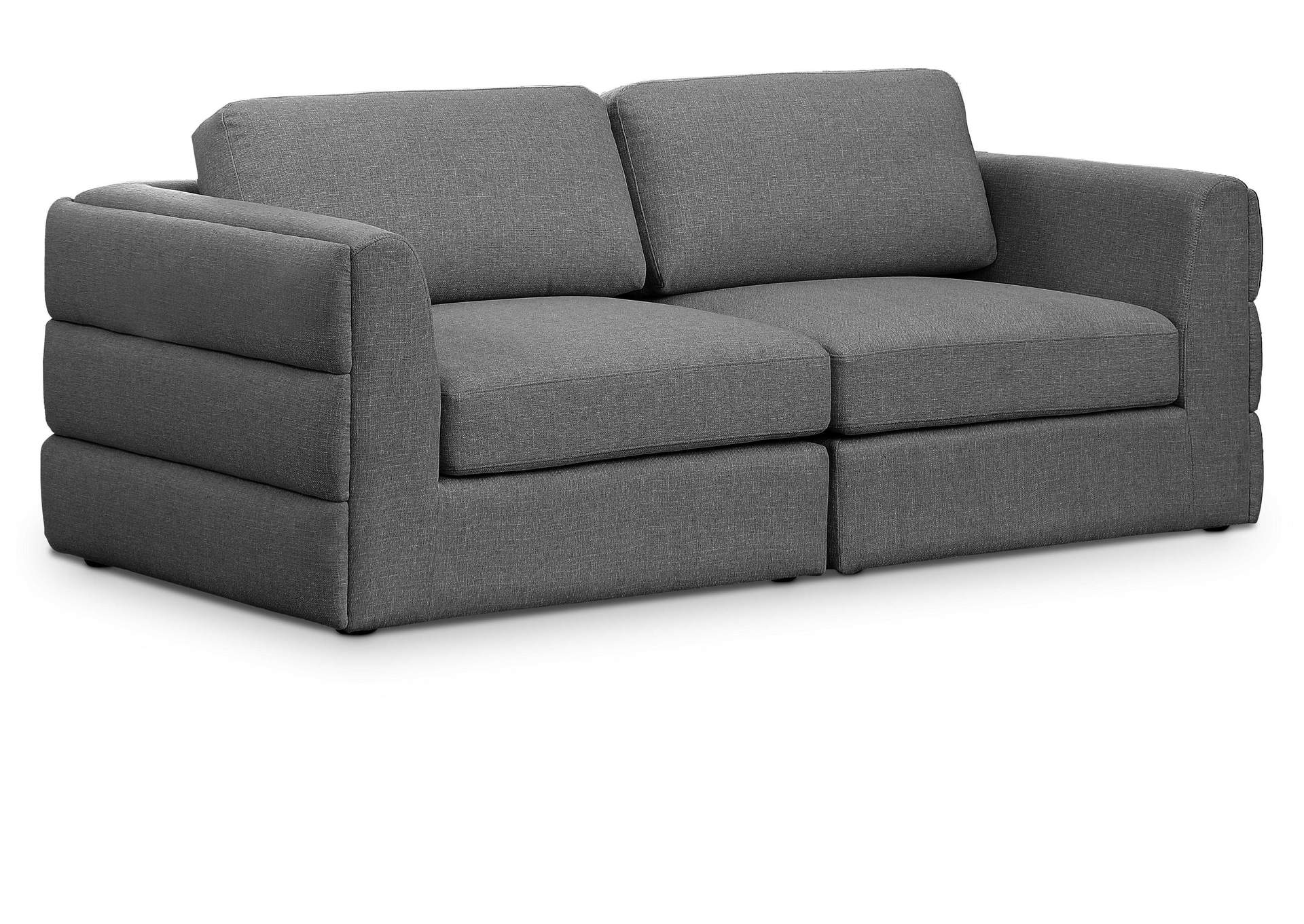 Beckham Grey Durable Linen Textured Fabric Modular Sofa,Meridian Furniture