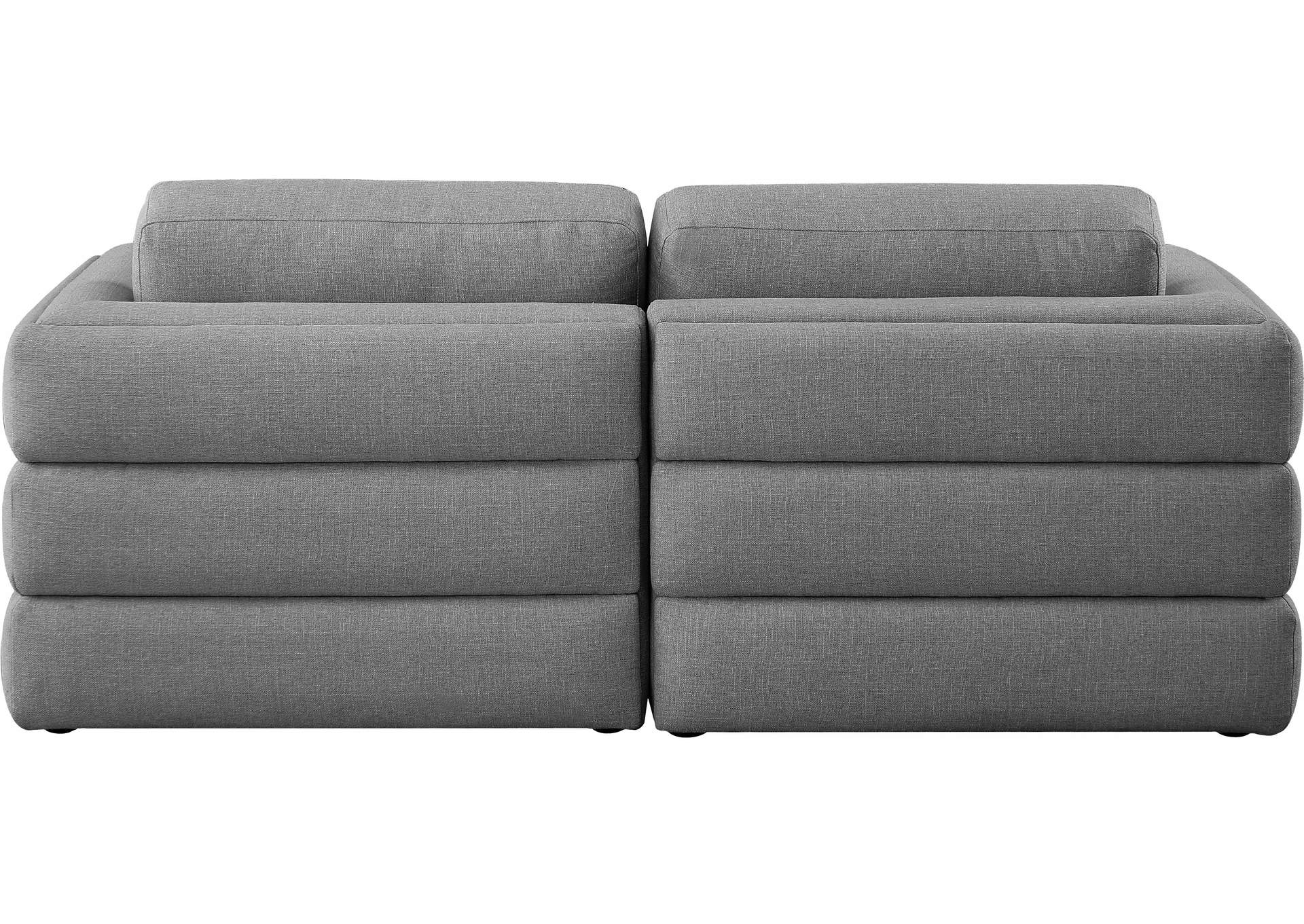 Beckham Grey Durable Linen Textured Fabric Modular Sofa,Meridian Furniture