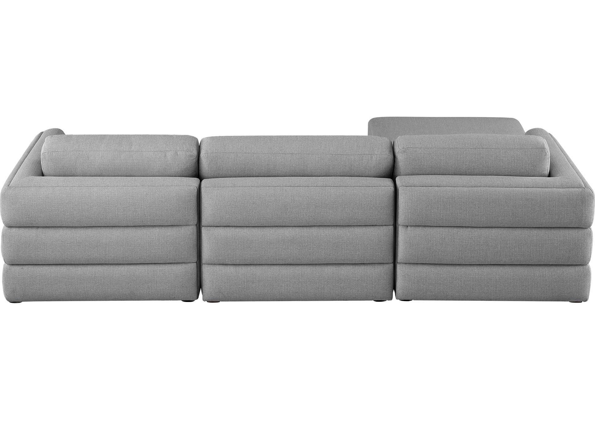 Beckham Grey Durable Linen Textured Fabric Modular Sectional,Meridian Furniture