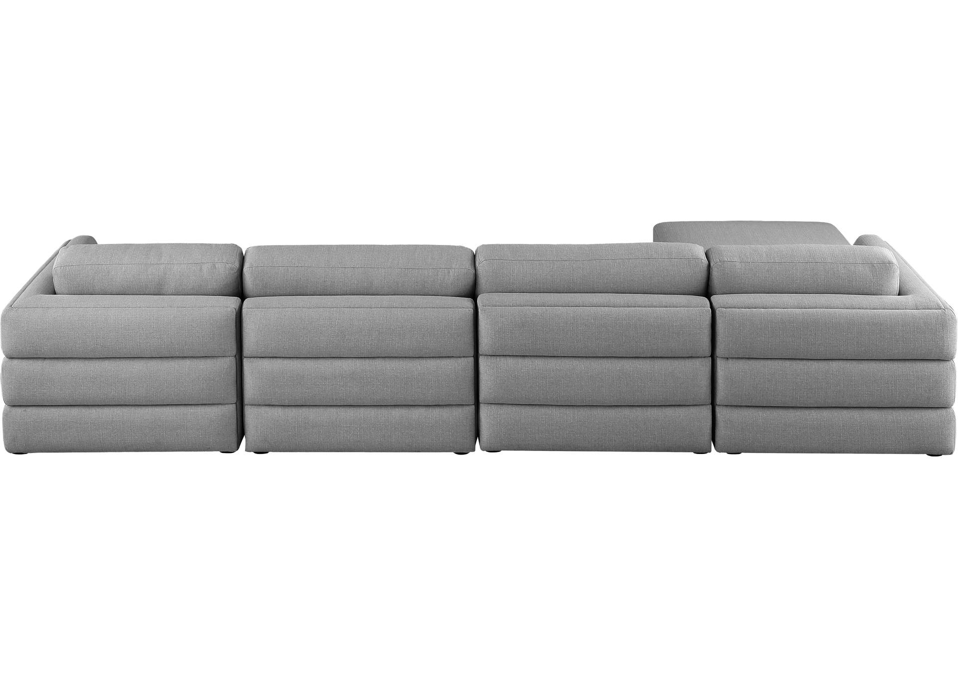 Beckham Grey Durable Linen Textured Fabric Modular Sectional,Meridian Furniture