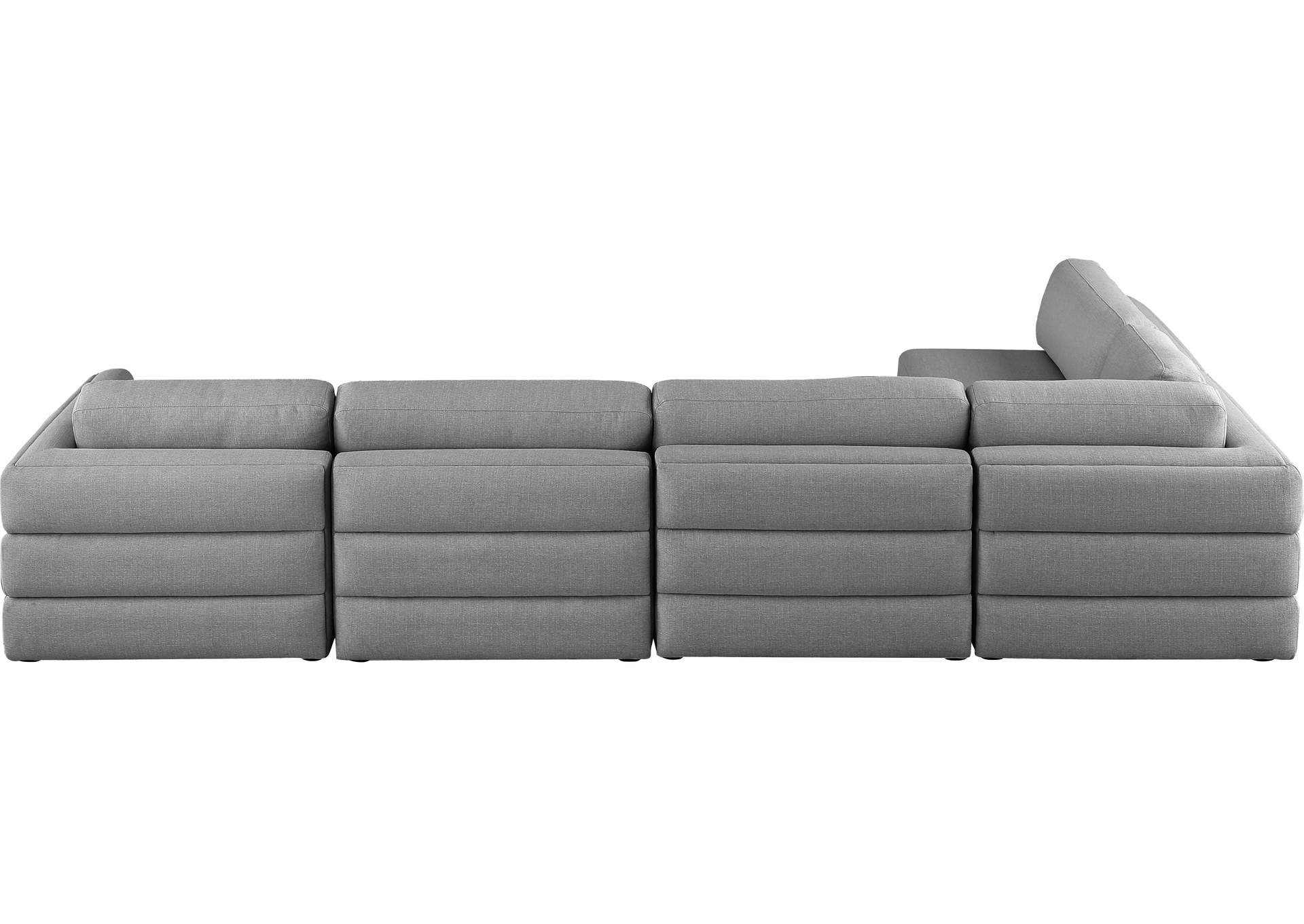 Beckham Grey Durable Linen Textured Fabric Modular Sectional,Meridian Furniture