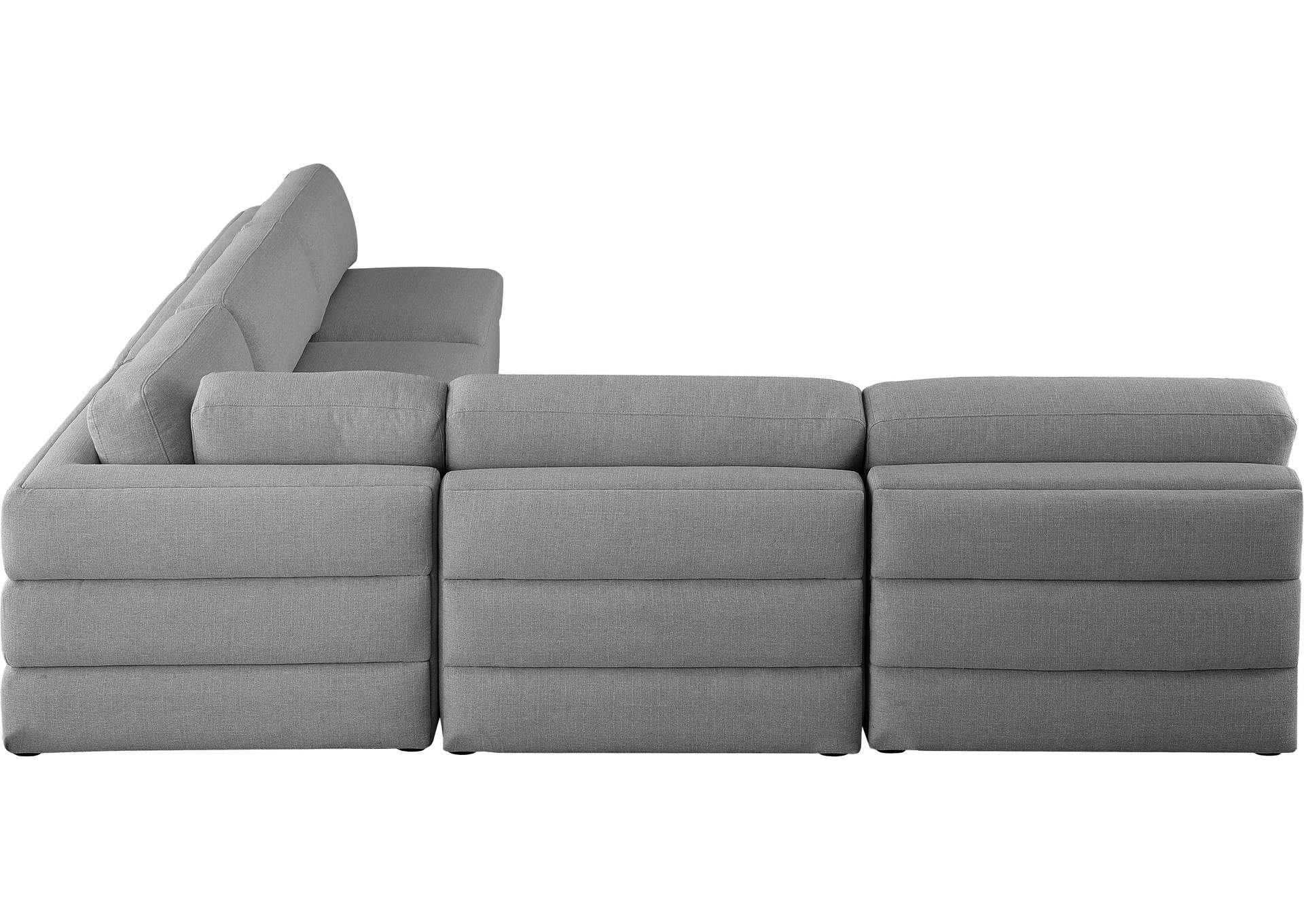 Beckham Grey Durable Linen Textured Fabric Modular Sectional,Meridian Furniture