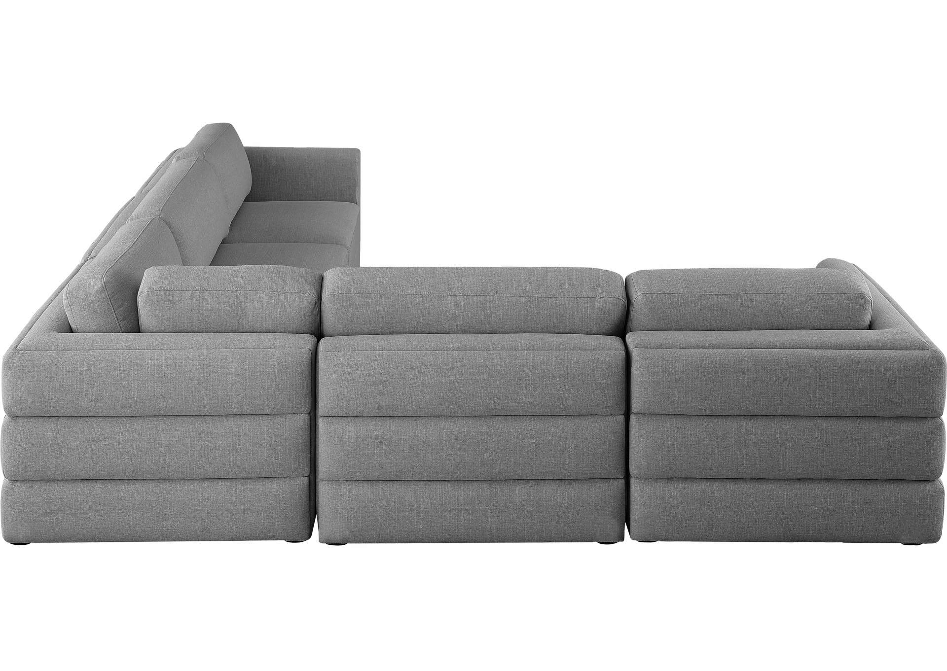 Beckham Grey Durable Linen Textured Fabric Modular Sectional,Meridian Furniture