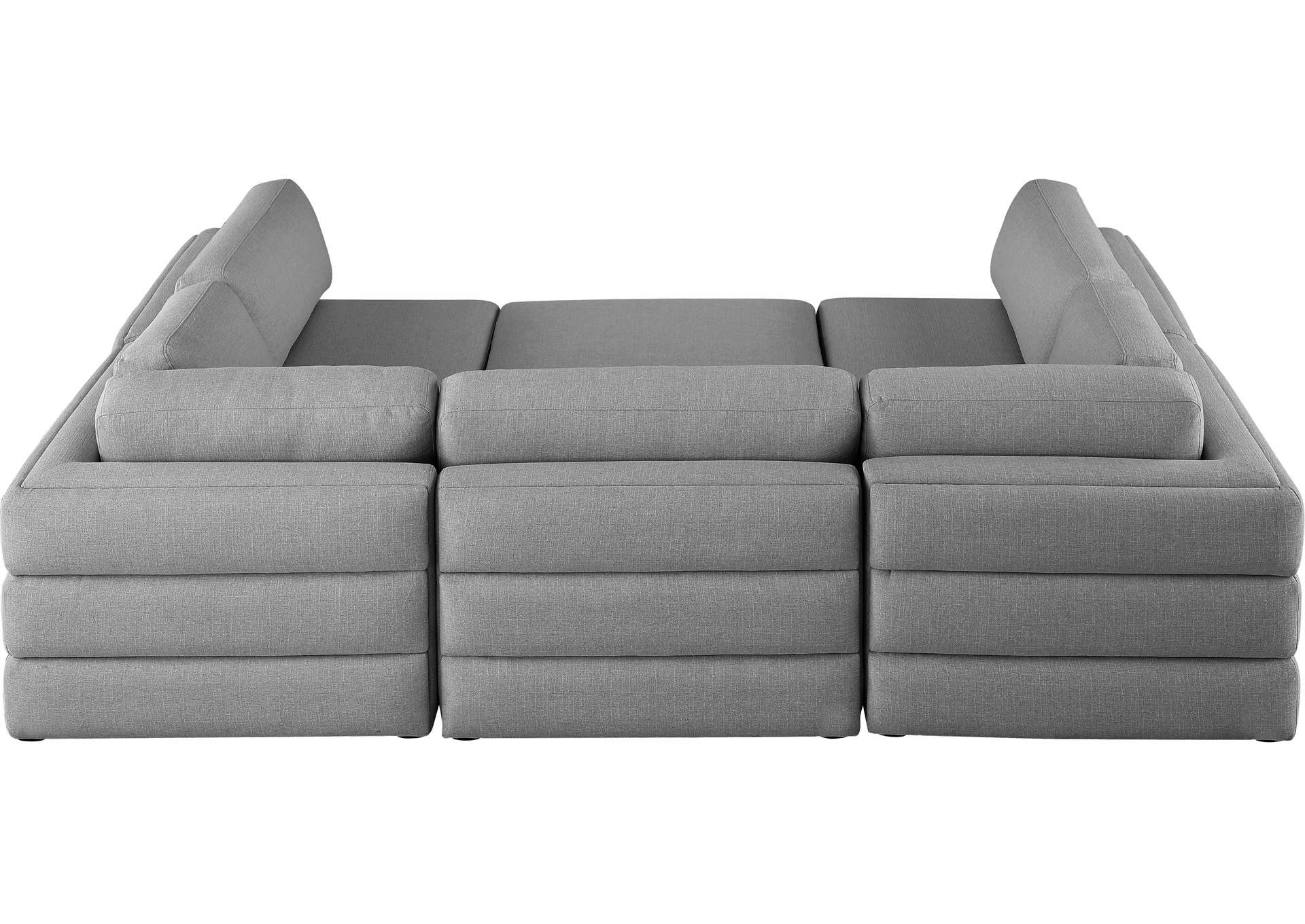 Beckham Grey Durable Linen Textured Fabric Modular Sectional,Meridian Furniture