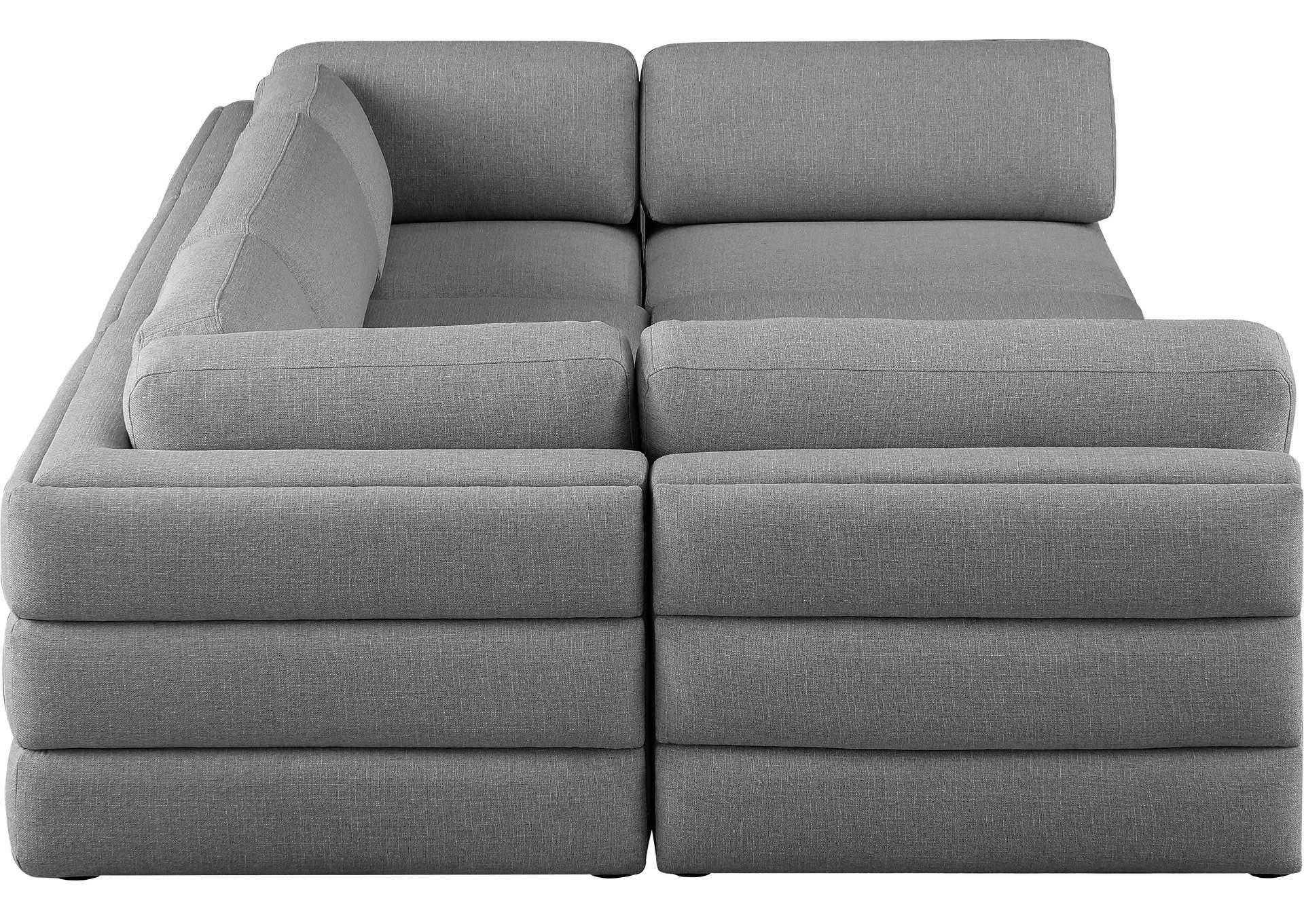 Beckham Grey Durable Linen Textured Fabric Modular Sectional,Meridian Furniture