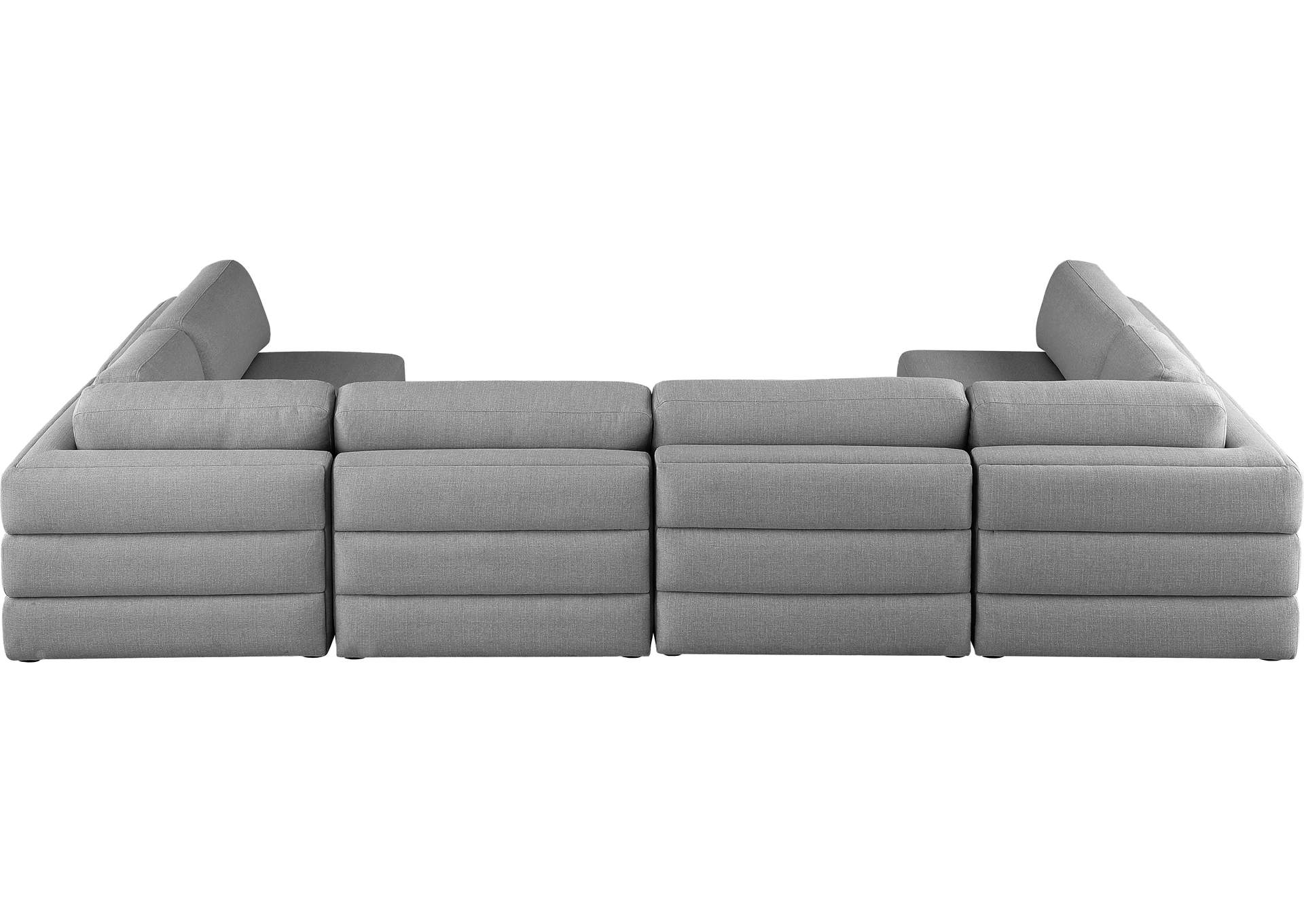 Beckham Grey Durable Linen Textured Fabric Modular Sectional,Meridian Furniture