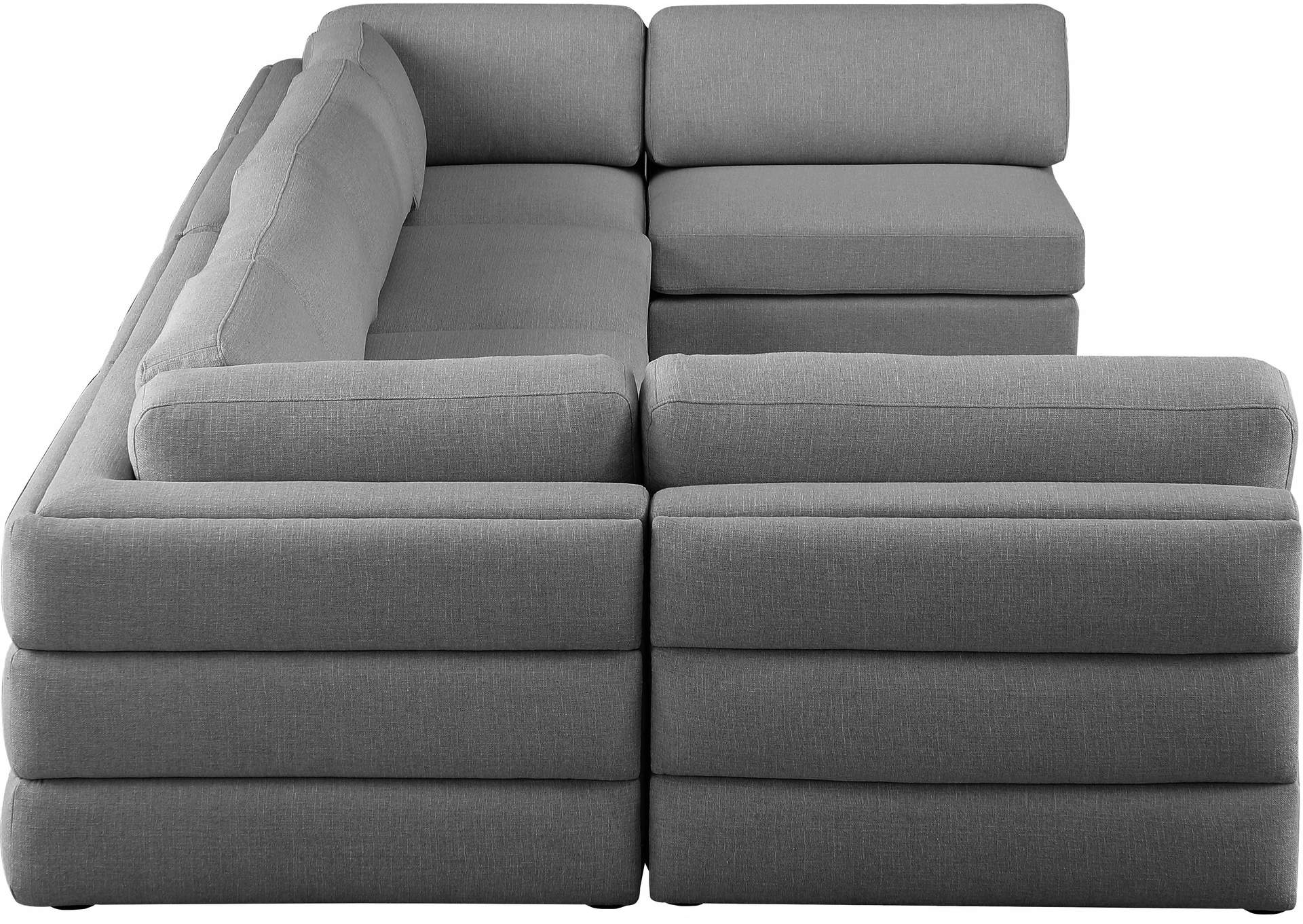 Beckham Grey Durable Linen Textured Fabric Modular Sectional,Meridian Furniture