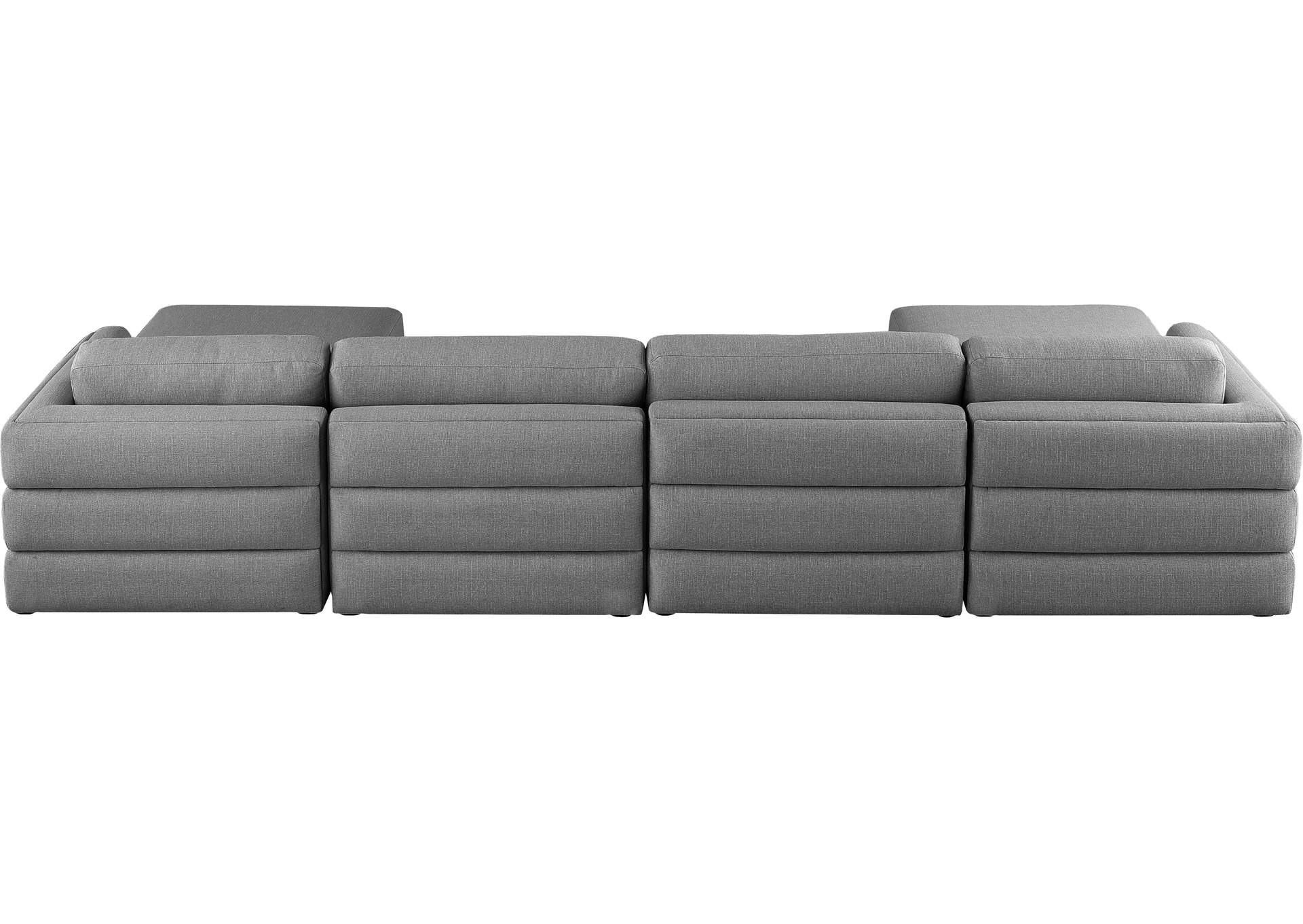 Beckham Grey Durable Linen Textured Fabric Modular Sectional,Meridian Furniture