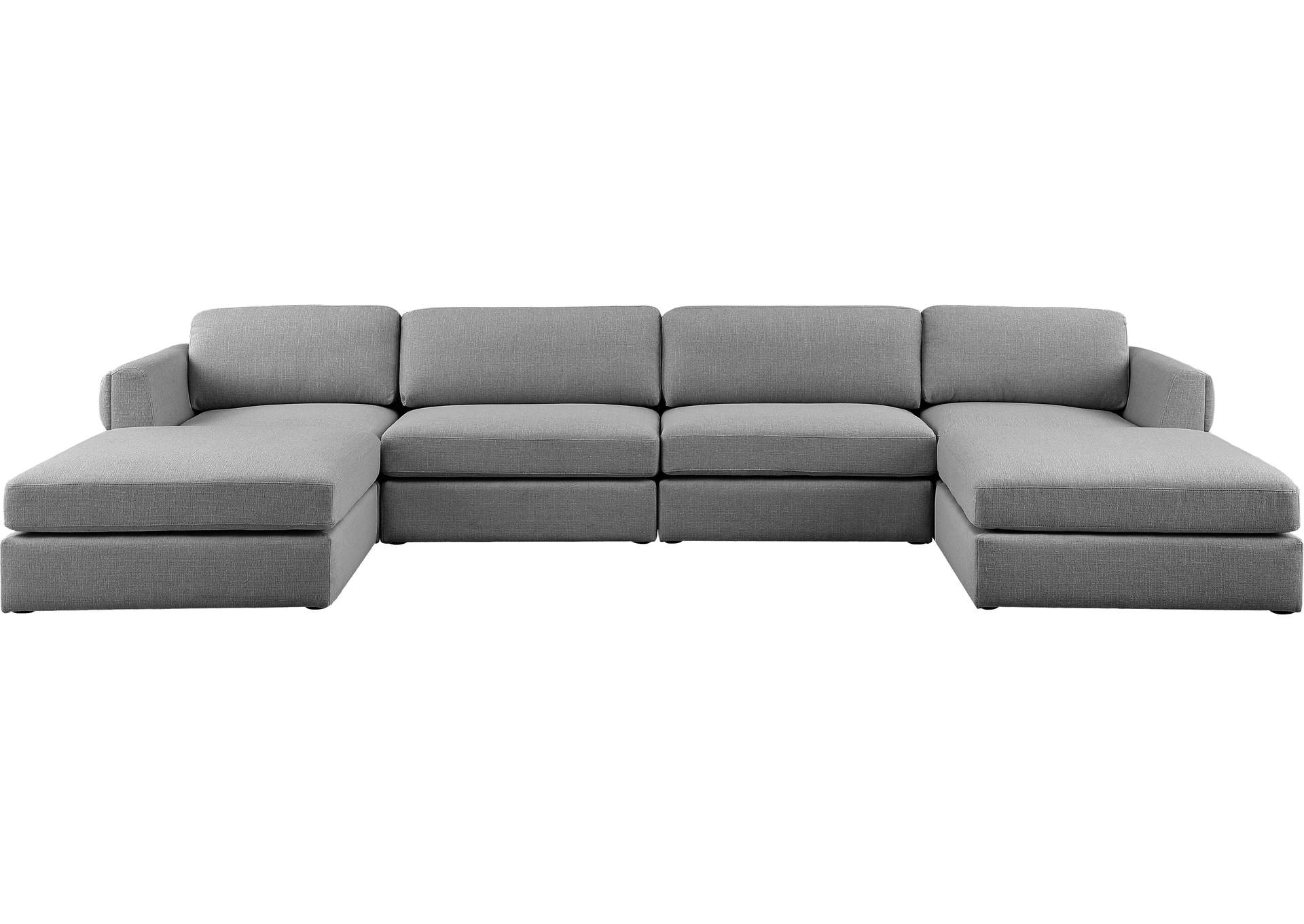 Beckham Grey Durable Linen Textured Fabric Modular Sectional,Meridian Furniture