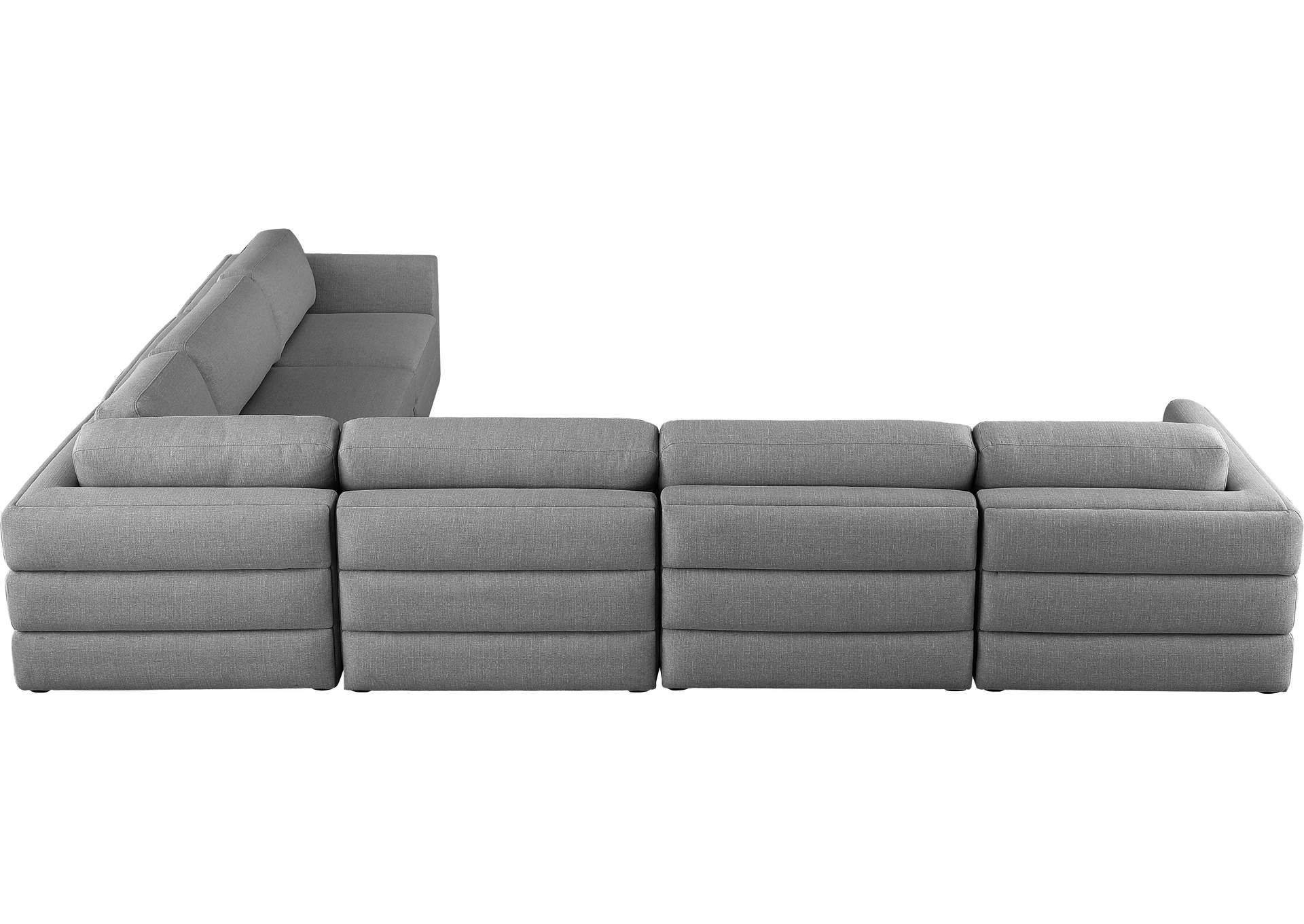 Beckham Grey Durable Linen Textured Fabric Modular Sectional,Meridian Furniture