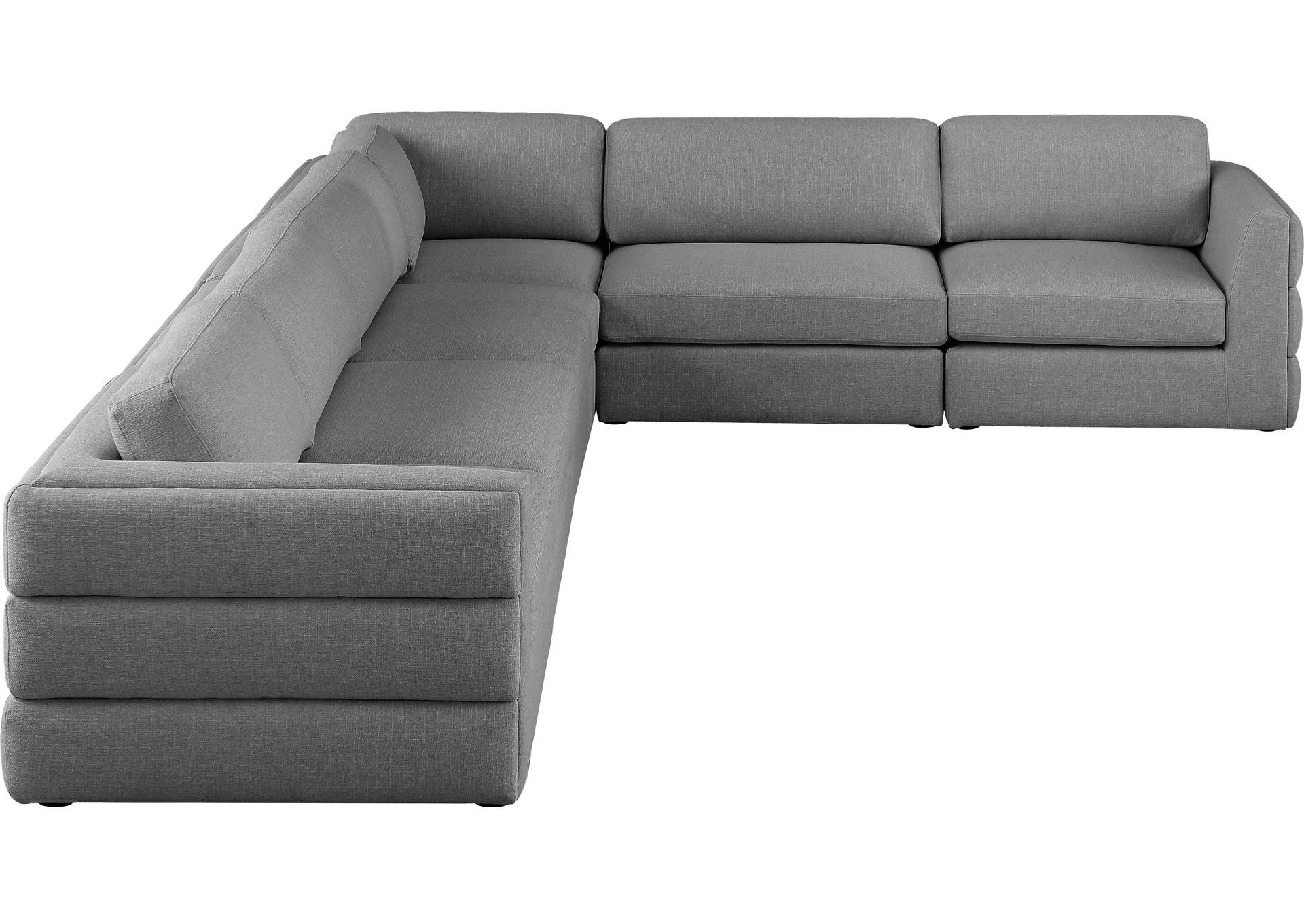 Beckham Grey Durable Linen Textured Fabric Modular Sectional,Meridian Furniture