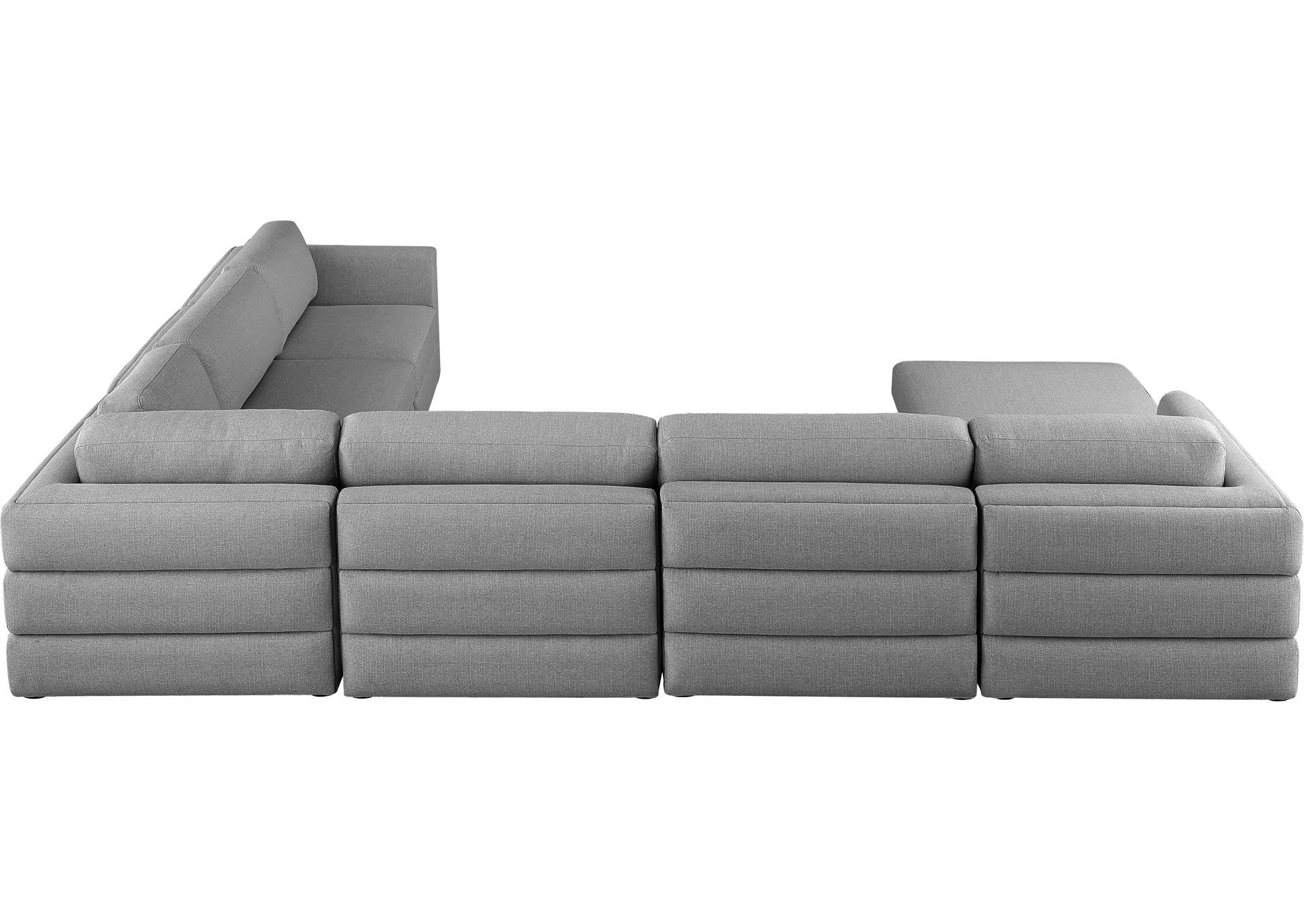 Beckham Grey Durable Linen Textured Fabric Modular Sectional,Meridian Furniture