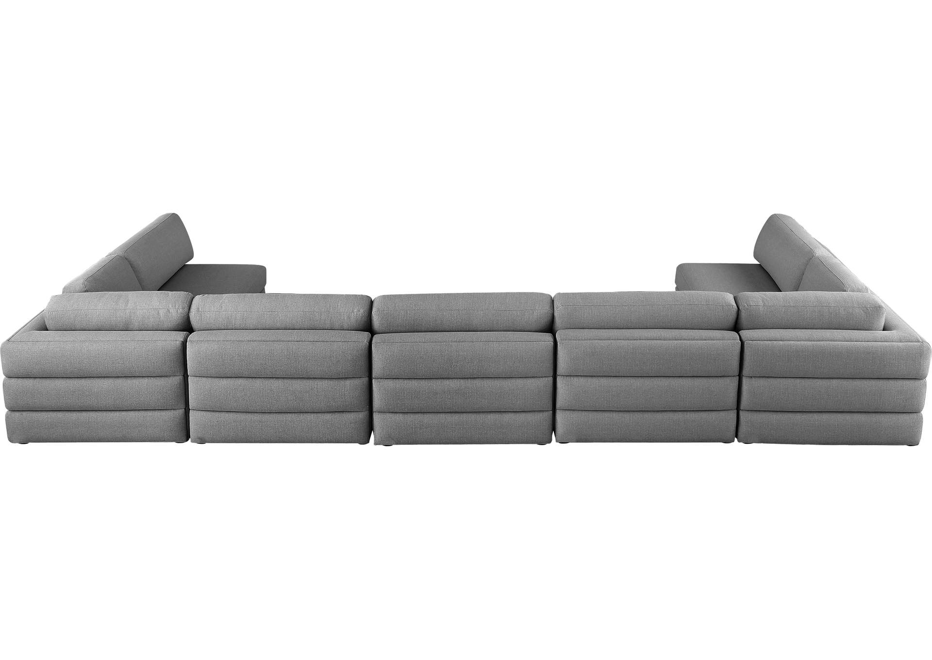 Beckham Grey Durable Linen Textured Fabric Modular Sectional,Meridian Furniture