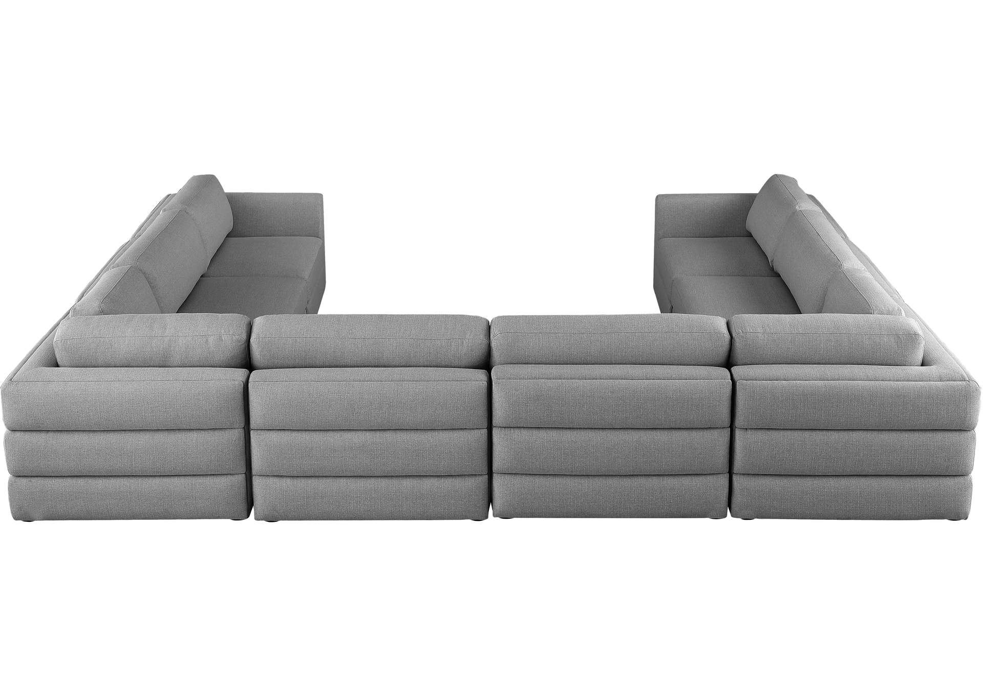 Beckham Grey Durable Linen Textured Fabric Modular Sectional,Meridian Furniture