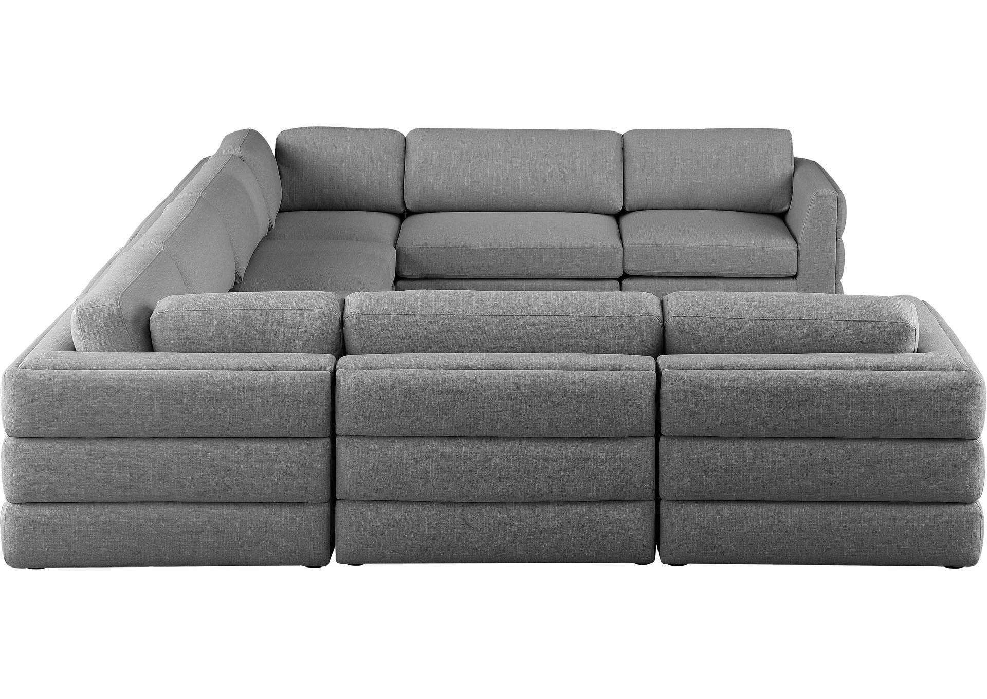 Beckham Grey Durable Linen Textured Fabric Modular Sectional,Meridian Furniture