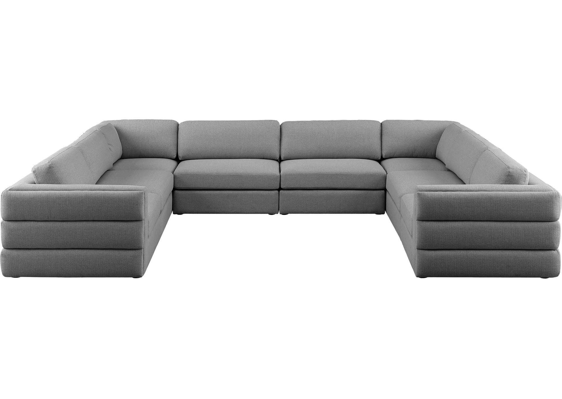 Beckham Grey Durable Linen Textured Fabric Modular Sectional,Meridian Furniture