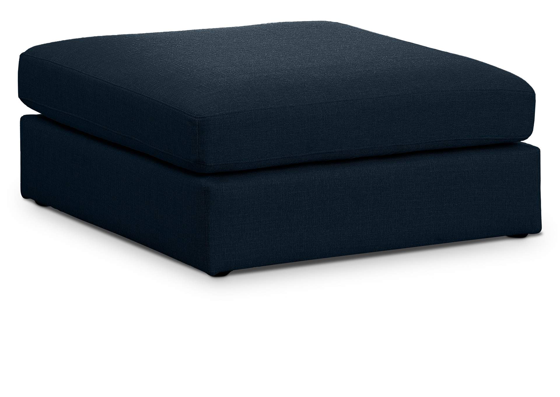 Beckham Navy Durable Linen Textured Fabric Ottoman,Meridian Furniture