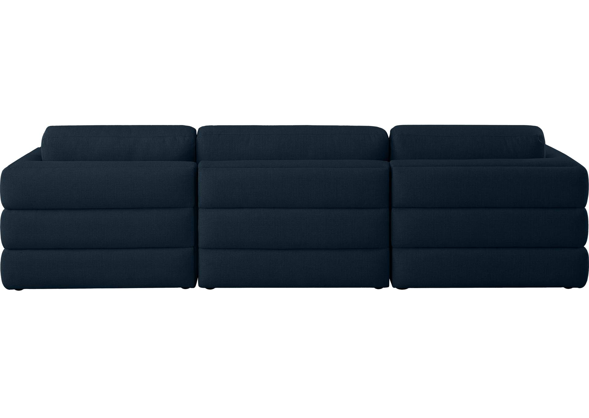 Beckham Navy Durable Linen Textured Fabric Modular Sofa,Meridian Furniture