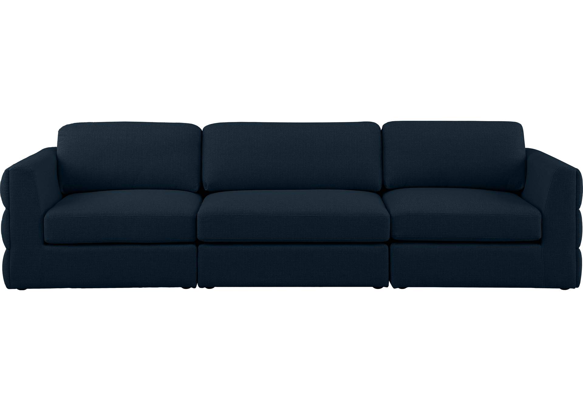 Beckham Navy Durable Linen Textured Fabric Modular Sofa,Meridian Furniture