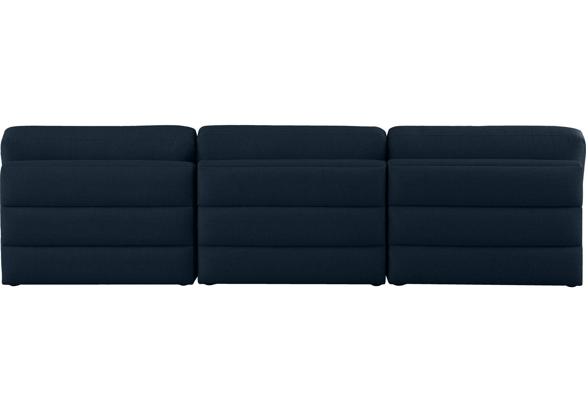 Beckham Navy Durable Linen Textured Fabric Modular Sofa,Meridian Furniture